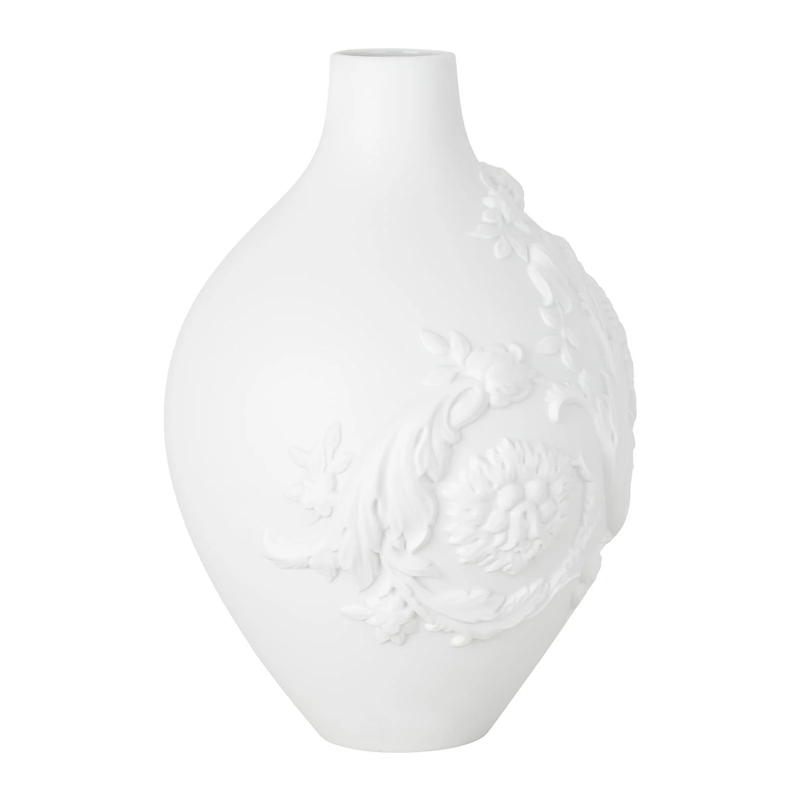 Verace Barocco 3D Weiss matt Vase 33 cm