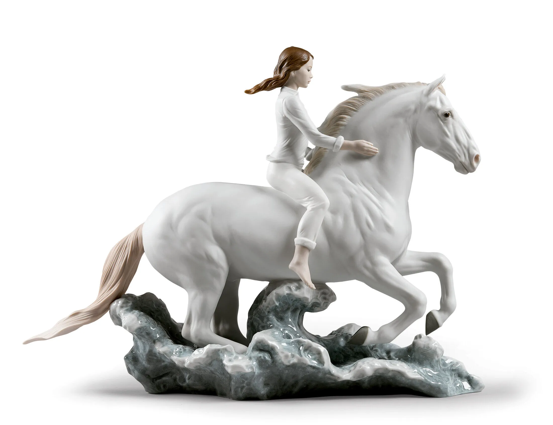 Lladro Riding Her Horse on the Seashore Figurine – 01009371