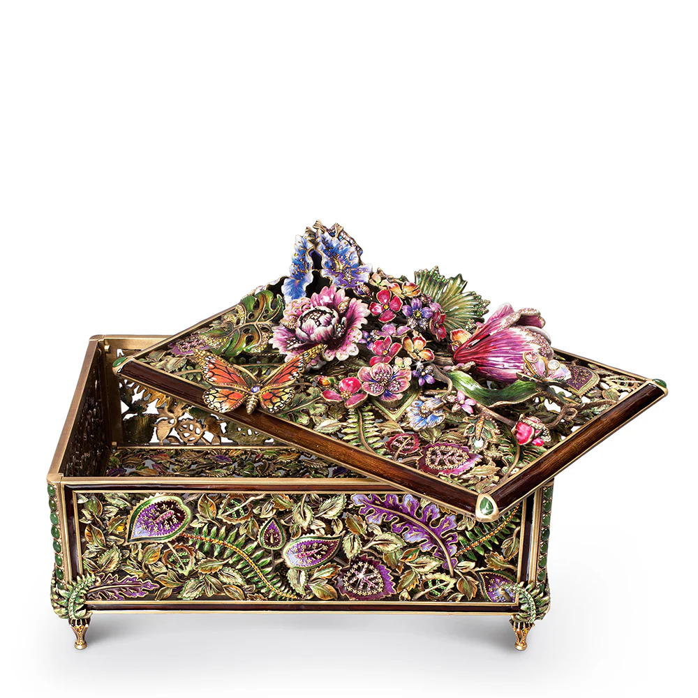 Jay Strongwater Genevieve Grand Floral Chest Flora & Fauna Box SDH7317-456