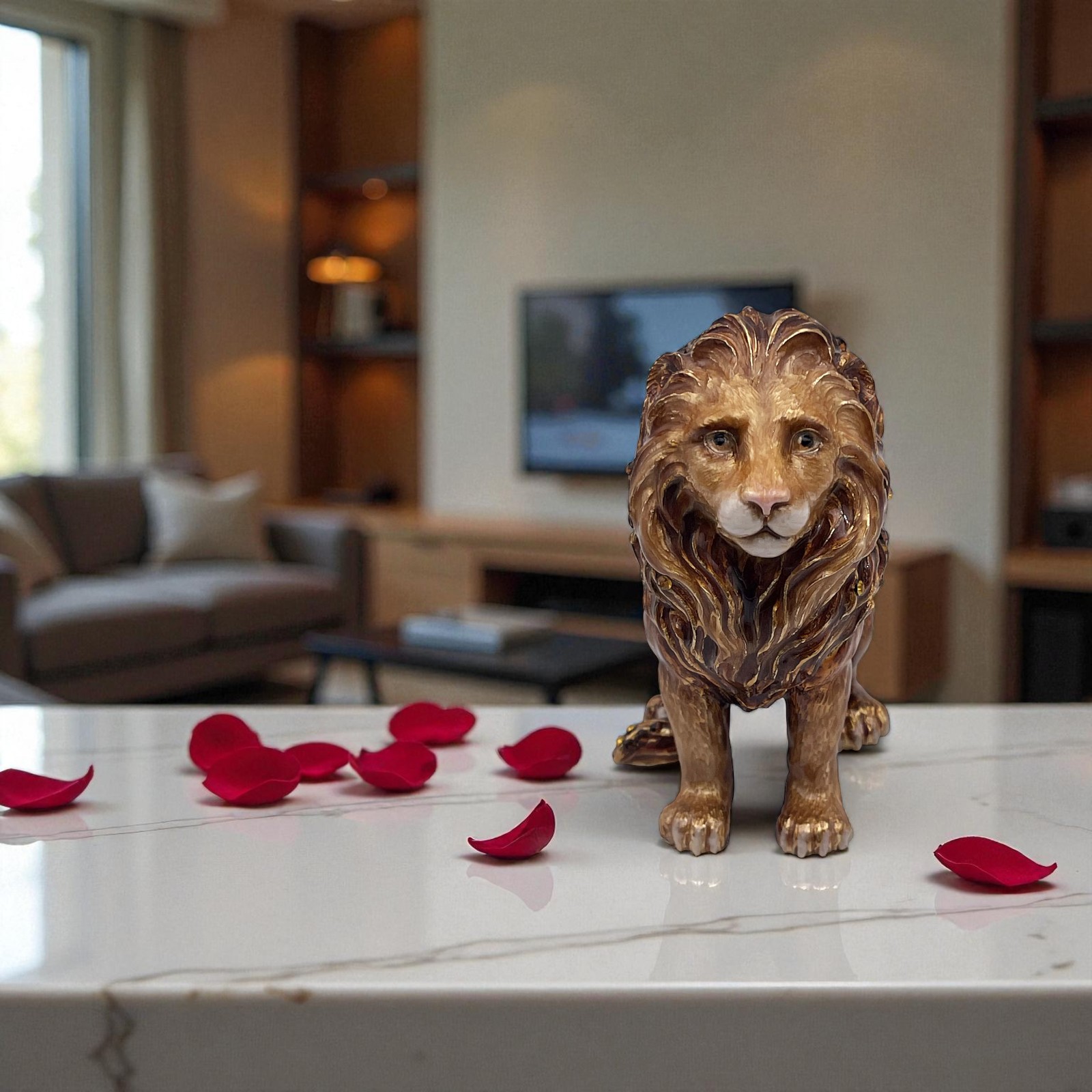 Jay Strongwater Mira Majestic Lion Box  SKU: SDH7466-274