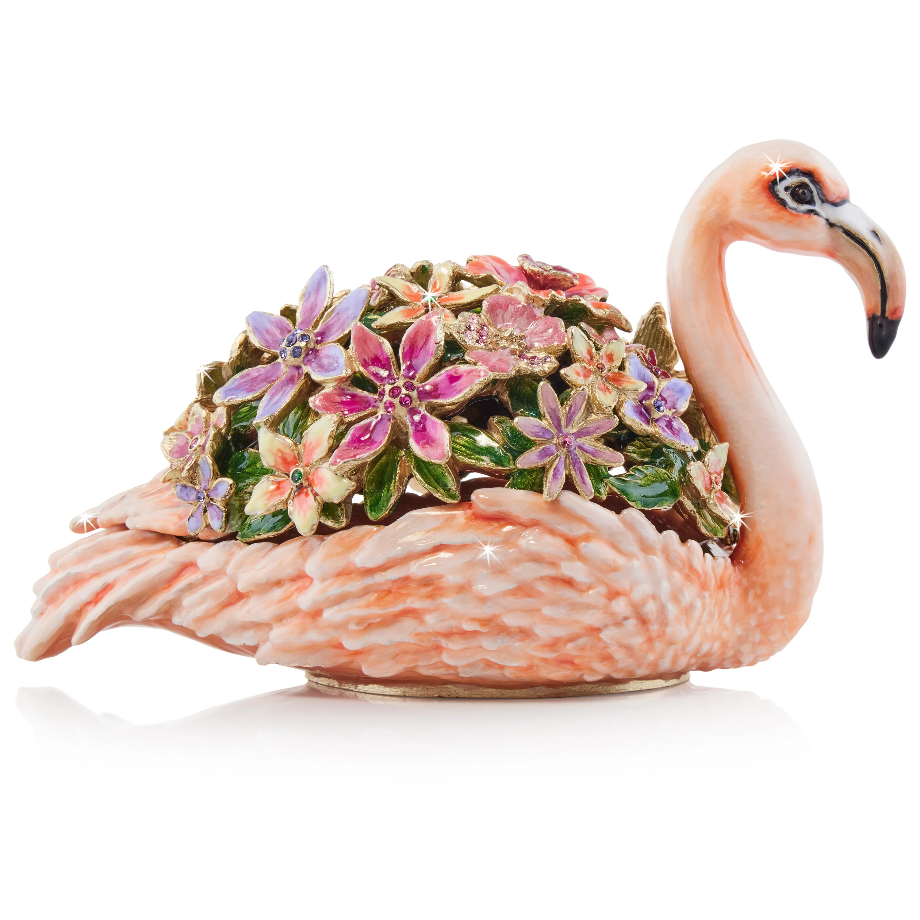 Jay Strongwater Clover Floral Flamingo Box