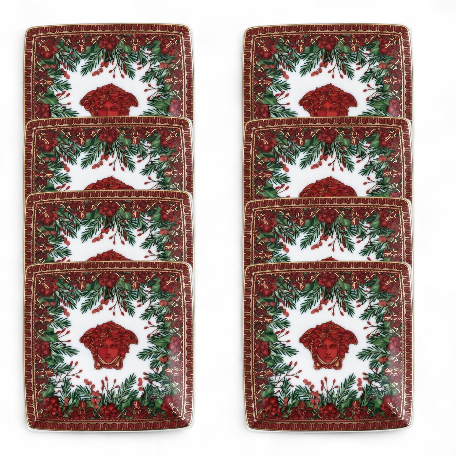 Versace I Love Baroque Holiday – Set of 8 Small Square Plates (12–15 cm Flat Bowl) Item Number: 11940-409960-15253