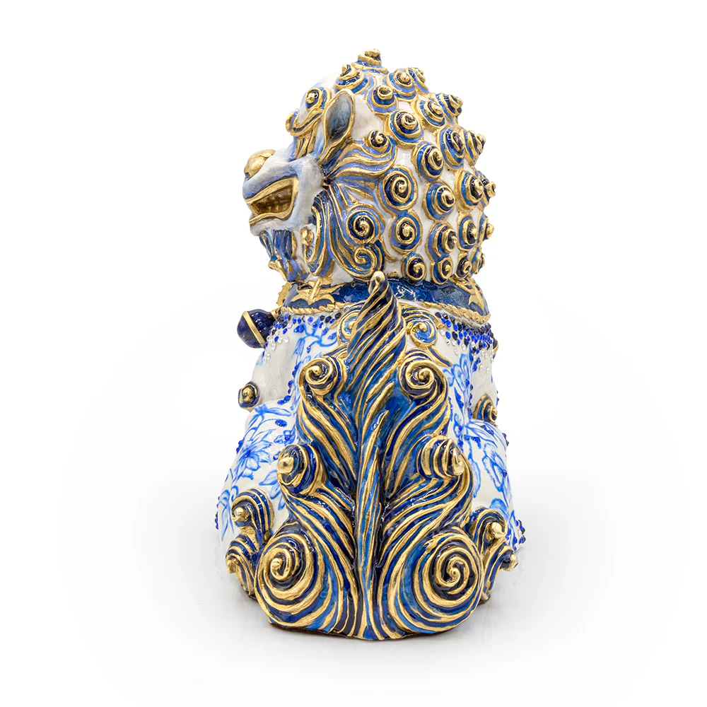Jay Strongwater Yin Foo Dog Chinoiserie Figurine – Handcrafted Art with Over 690 Crystals SKU: SDH2610-253