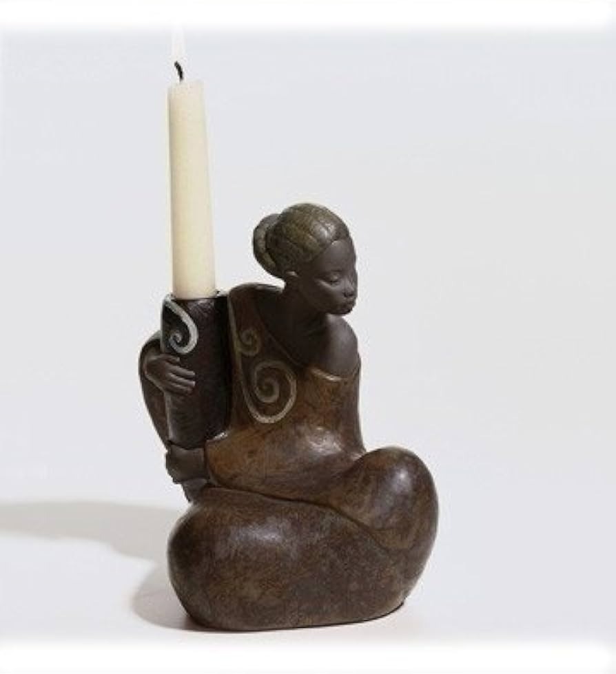 Lladro Woman with Jar Candleholder Pulse of Africa Stoneware Figurine 01012500