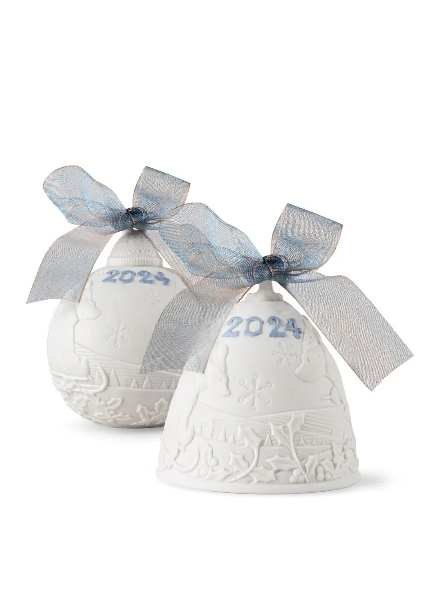 Set of 2 x Lladró 2024 Christmas Ornaments – Blue Edition (Total of 4 Pieces) SKU: 01018480_01018478