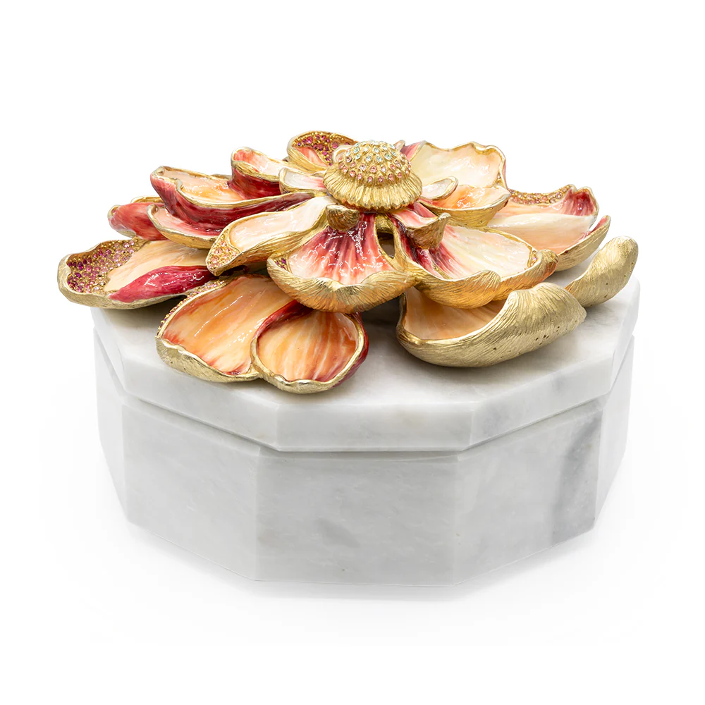 Jay Strongwater Eliana Magnolia Marble Box
