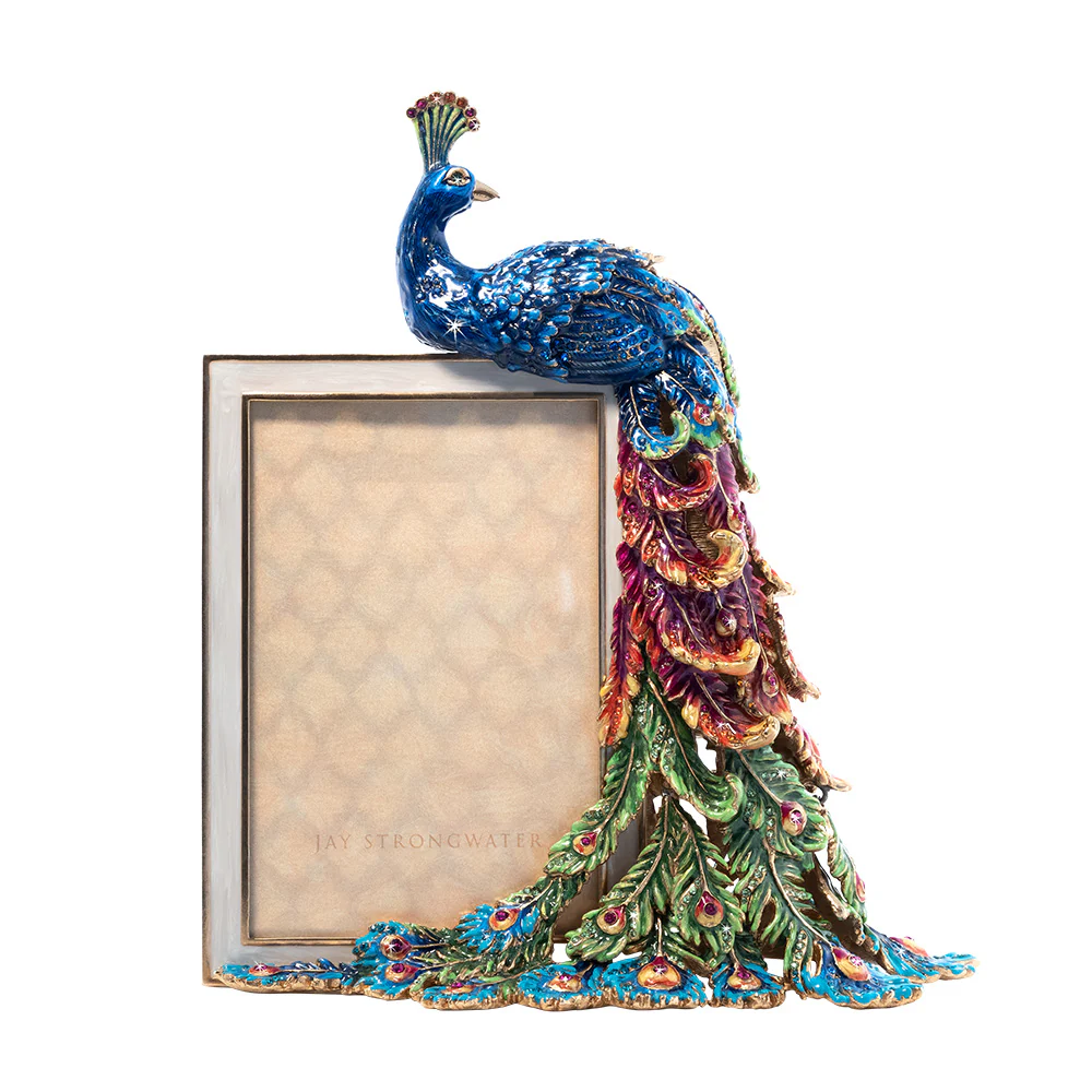 Jay Strongwater Eve Rainbow Peacock 4” x 6” Frame