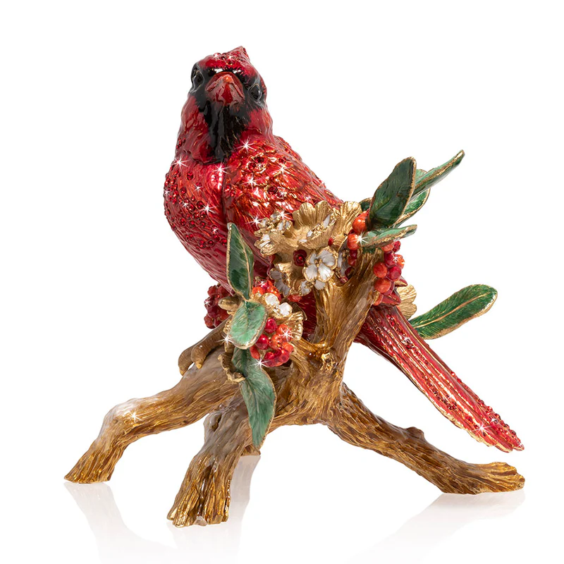 Jay Strongwater Red Cardinal On Branch Figurine – Handcrafted with Swarovski Crystals SKU: SDH1920-280