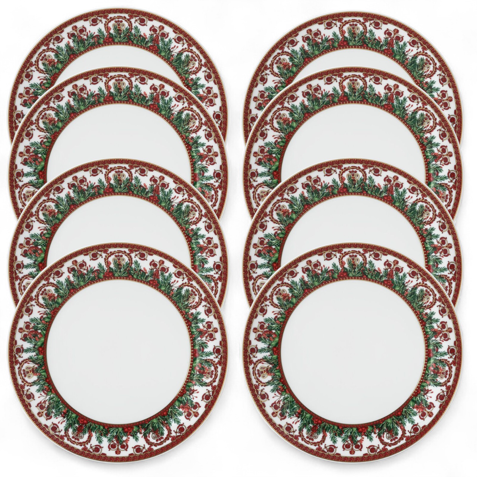 Versace Set of 8 Christmas Love Baroque Holiday Plates – 8.19"  ​SKU: 19335-409960-10221