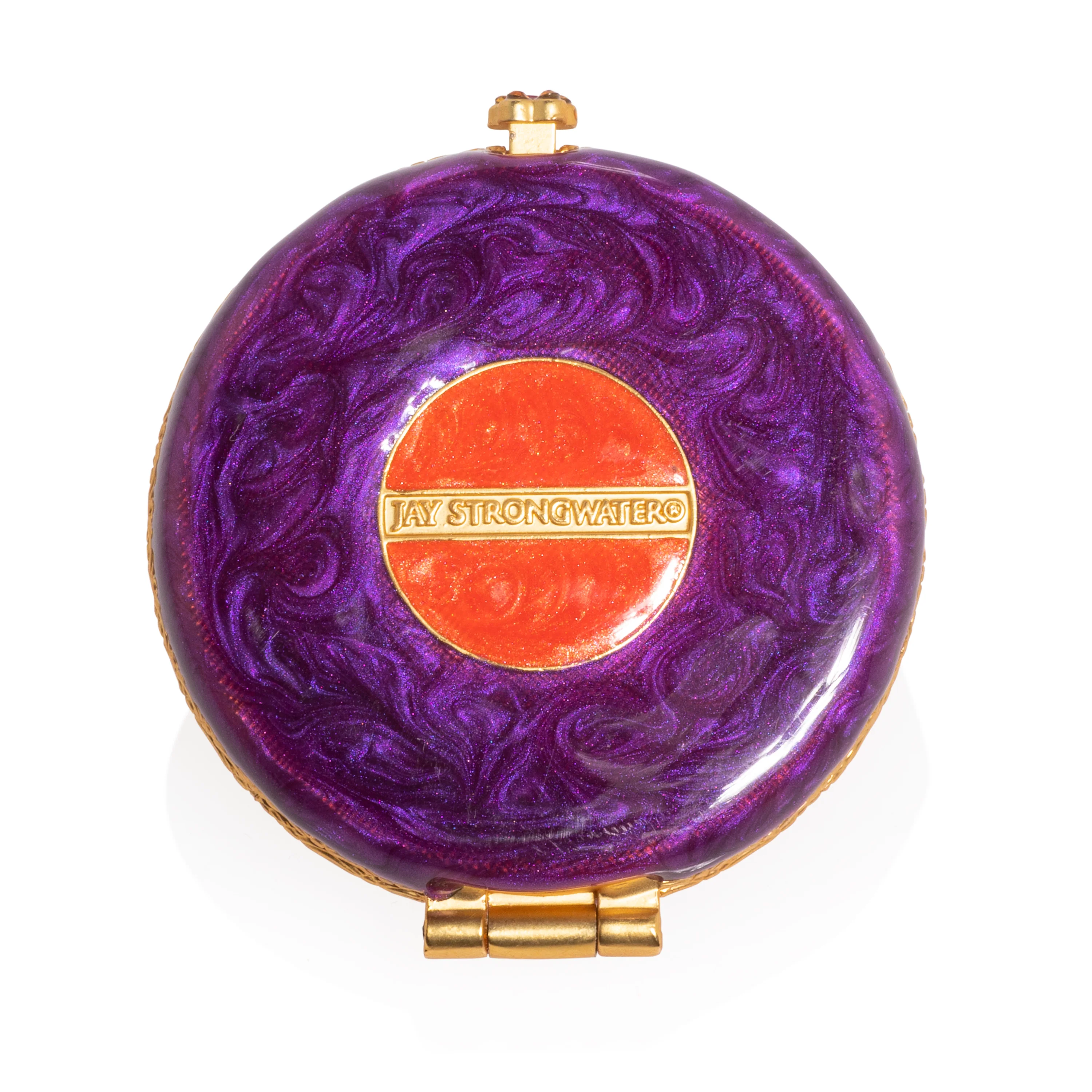 Jay Strongwater Angela Floral Round Compact