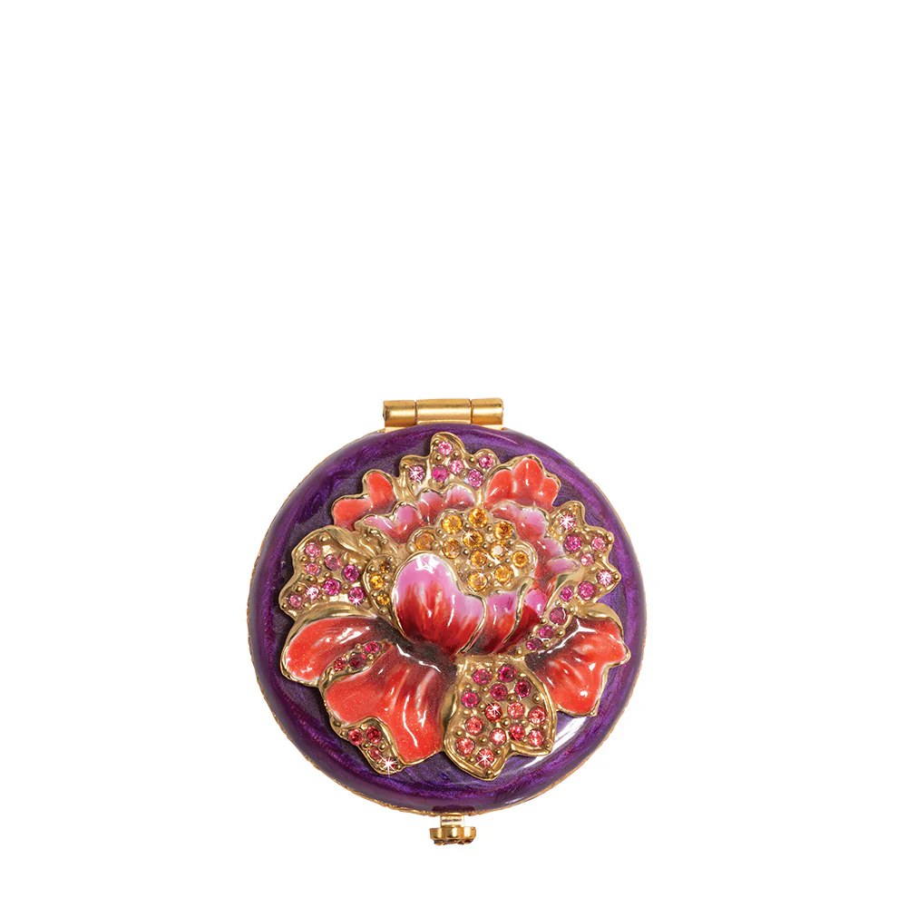 Jay Strongwater Angela Floral Round Compact