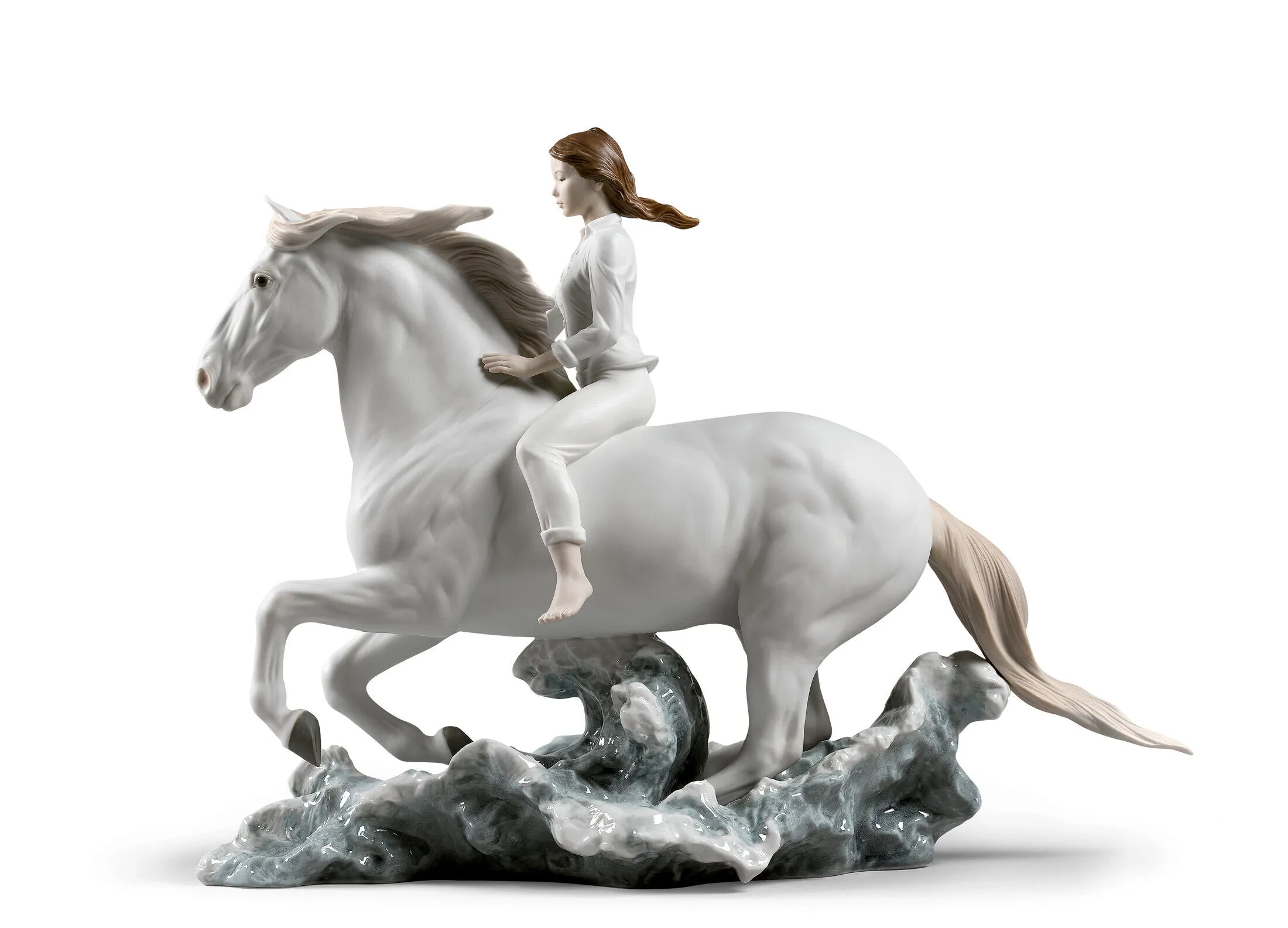 Lladro Riding Her Horse on the Seashore Figurine – 01009371