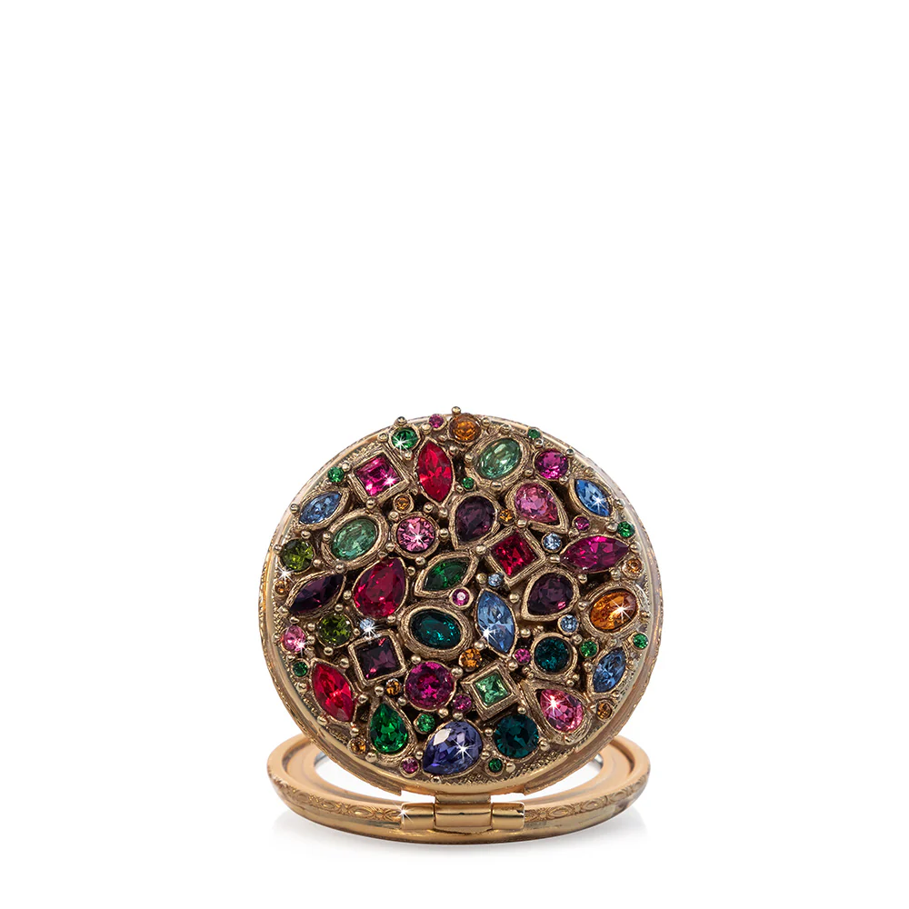 Jay Strongwater Helena Round Jeweled Compact