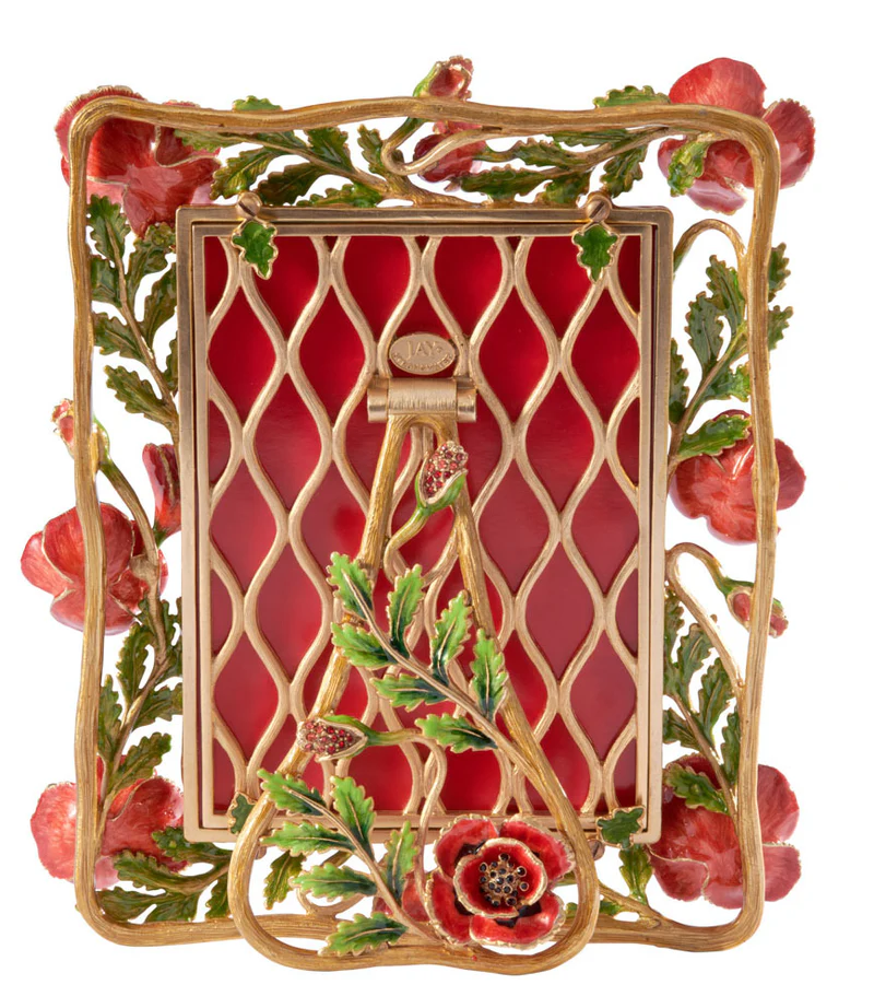 Jay Strongwater Jane Poppy 5” x 7” Frame Flora