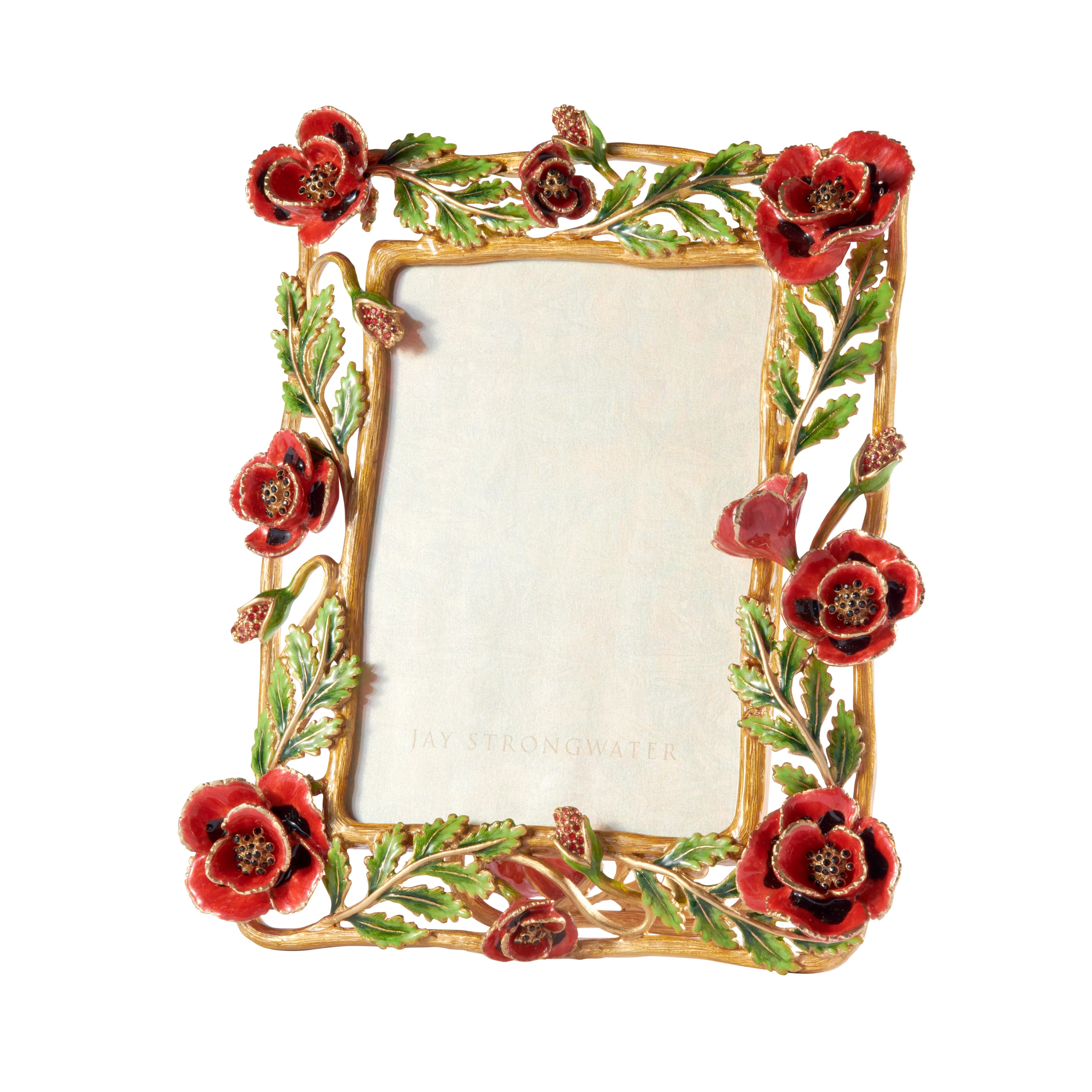 Jay Strongwater Jane Poppy 5” x 7” Frame Flora