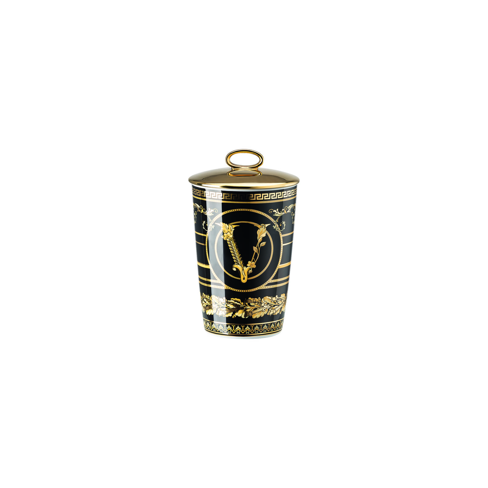 Versace Virtus Gala Black Table Light with Scented Wax