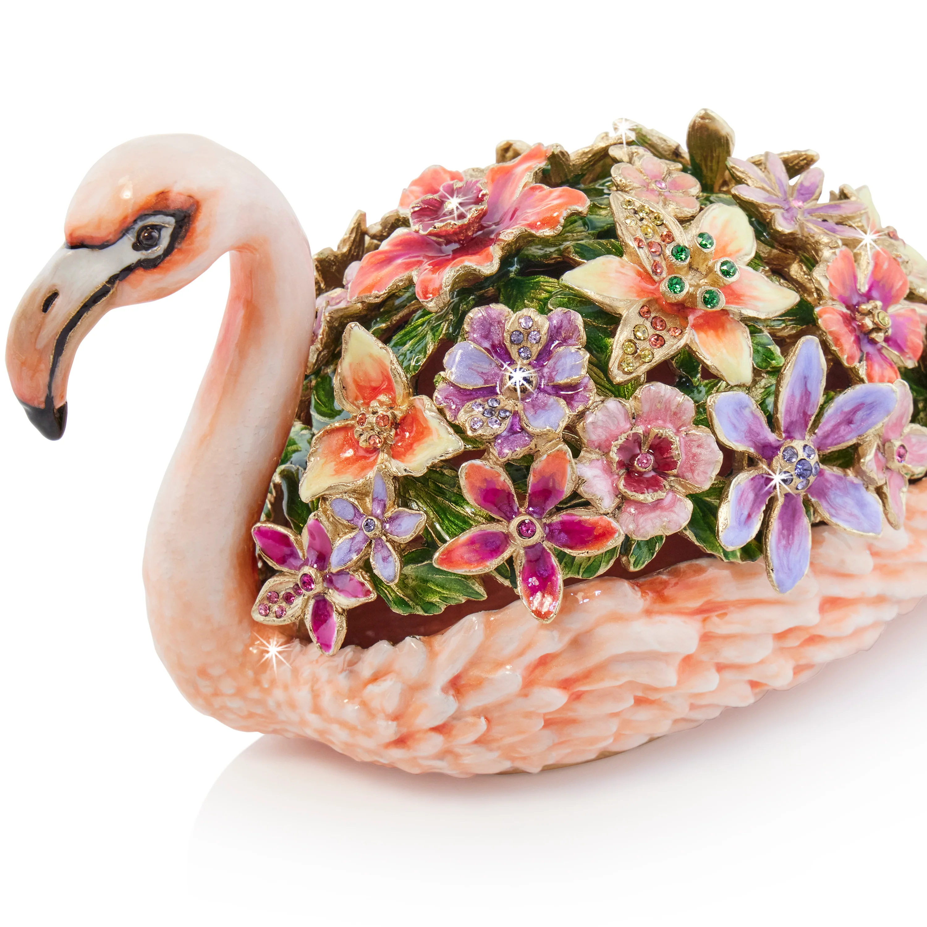 Jay Strongwater Clover Floral Flamingo Box