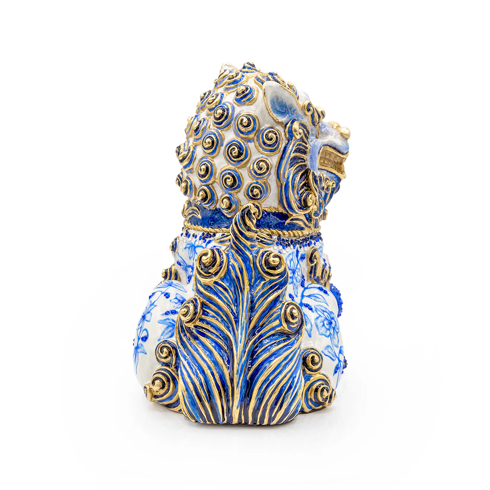 Jay Strongwater Shi Foo Dog Chinoiserie Figurine – Hand-Enameled with Over 690 Crystals SKU: SDH2609-253
