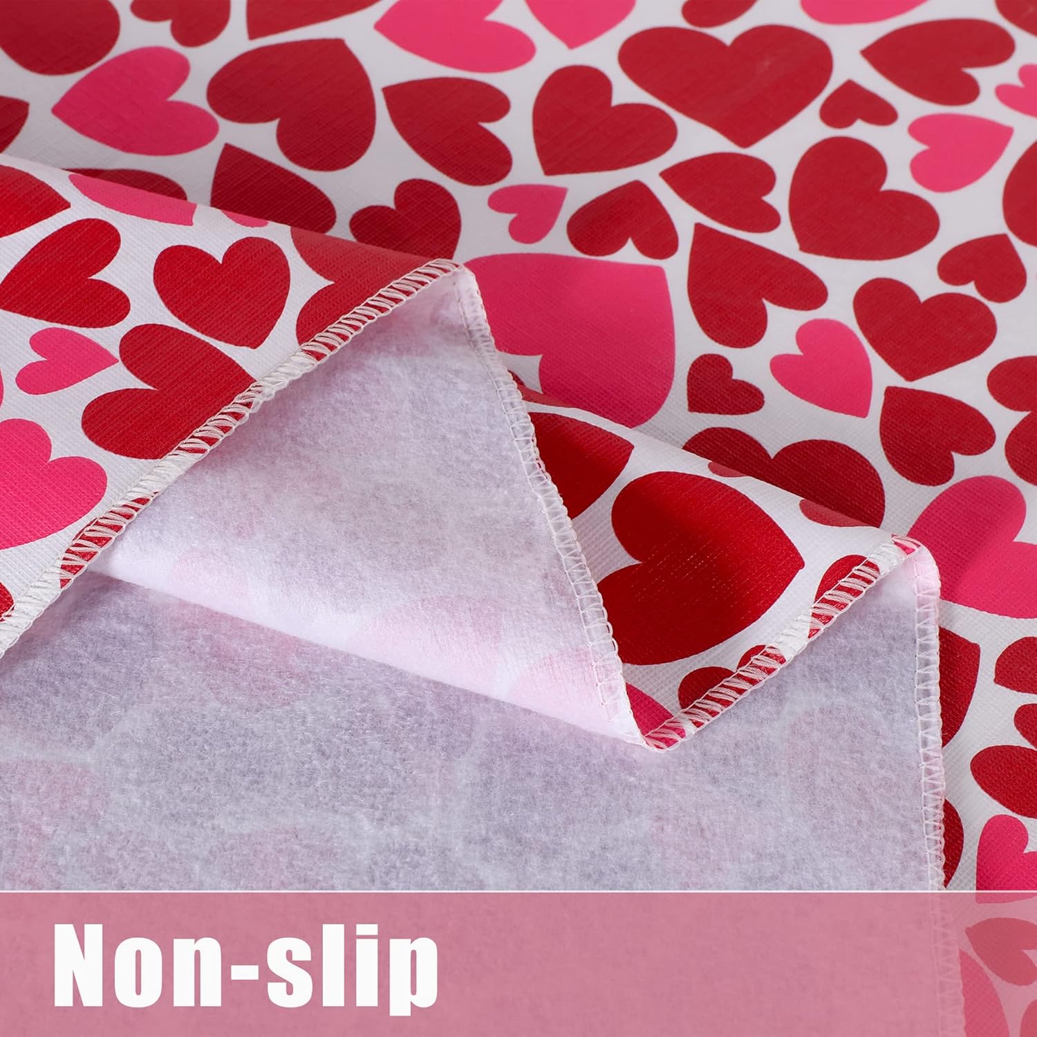 Rectangle Table Cloth for Valentine’s Day - 60x84 Inch Waterproof Red/Pink Love Heart Pattern Tablecloth Vinyl Wipe Clean Table Cover for Valentines Dinner, Kitchen, Wedding Party Table Decor