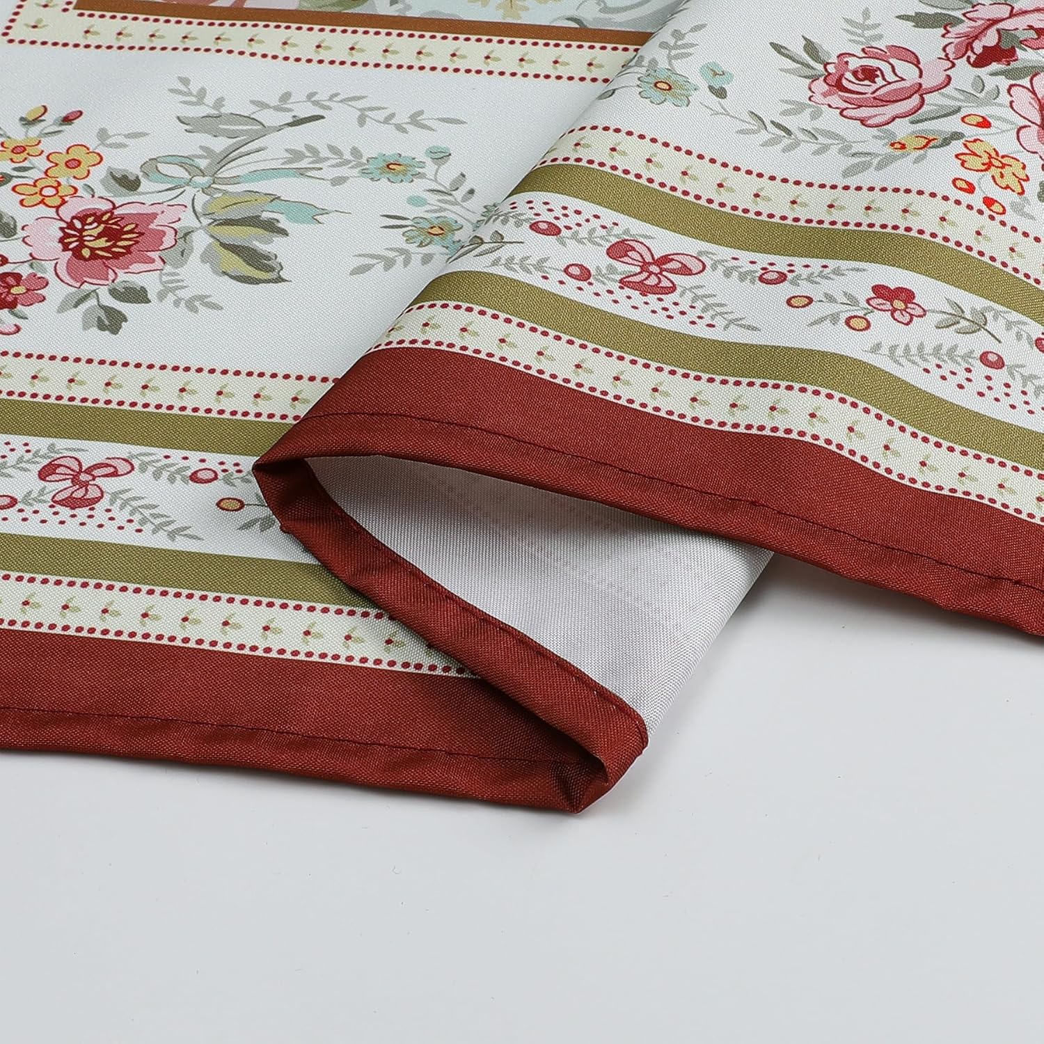 Tablecloth Decorative Vintage Floral Print Table Cloth Rectangle Water Resistant and Washable Table Cover for Outdoor Dining, Kitchen,Holiday 60 Inch by 84 Inch