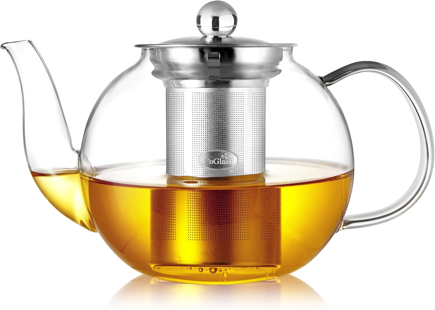 900ml Glass Teapot with Removable Infuser,Clear Tea Kettle Stovetop Safe,Blooming and Loose Leaf Tea Maker