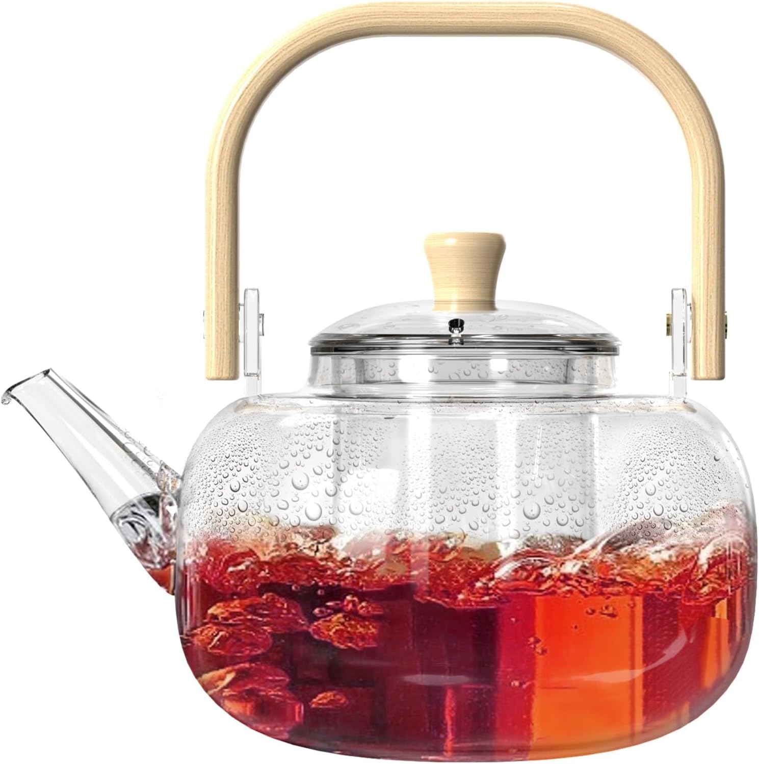 Glass Tea Kettle with Removable Infuser,Stovetop Safe, Glass Teapot 1000 ml 33 oz, Tea Pot with Infusers for Loose Tea, Gift for Women and Adult