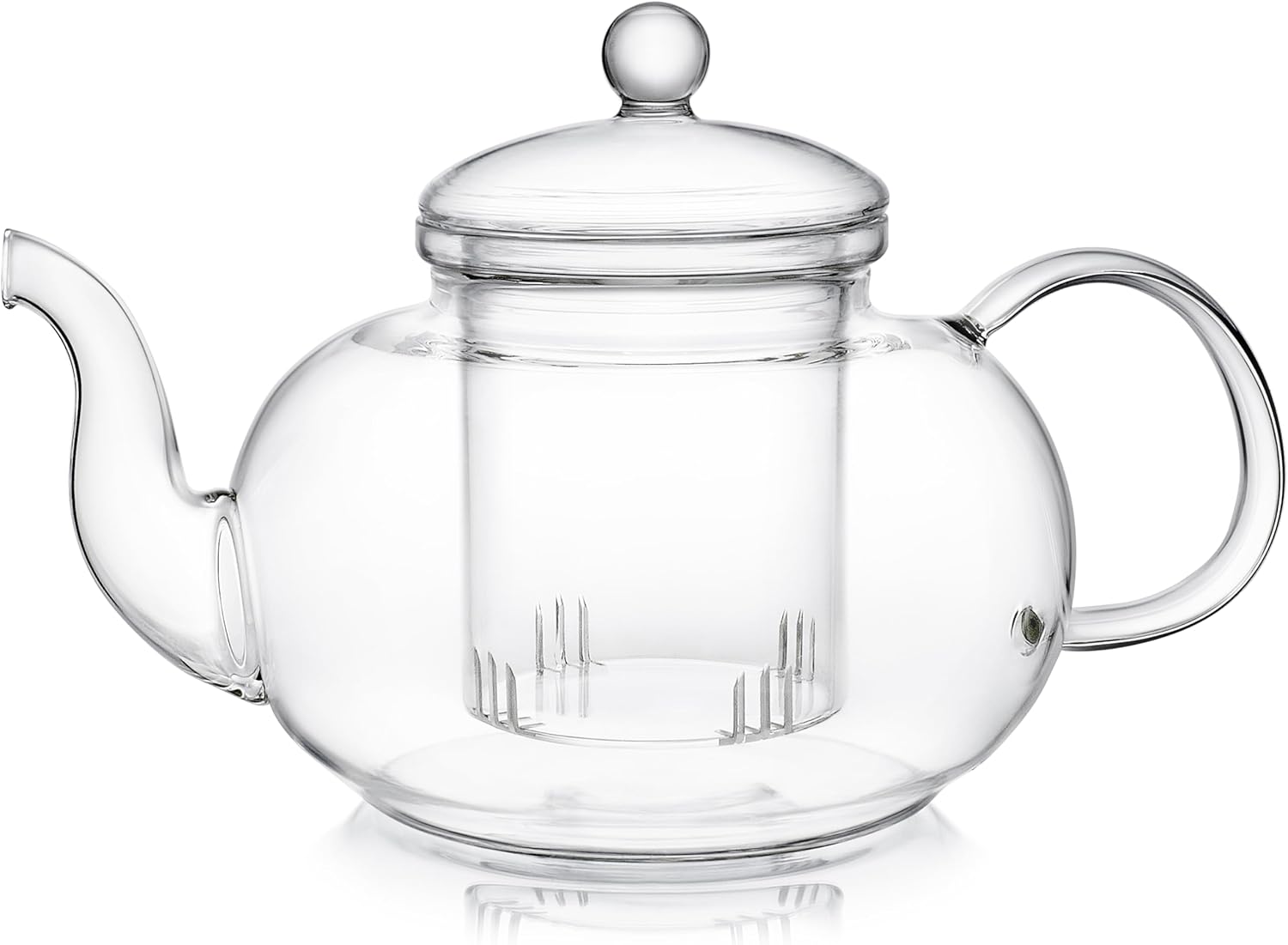 Blossoms Glass Teapot – Stovetop and Microwave Safe Borosilicate Glass Teapot with Removable Loose Tea Glass Infuser (32 Oz)