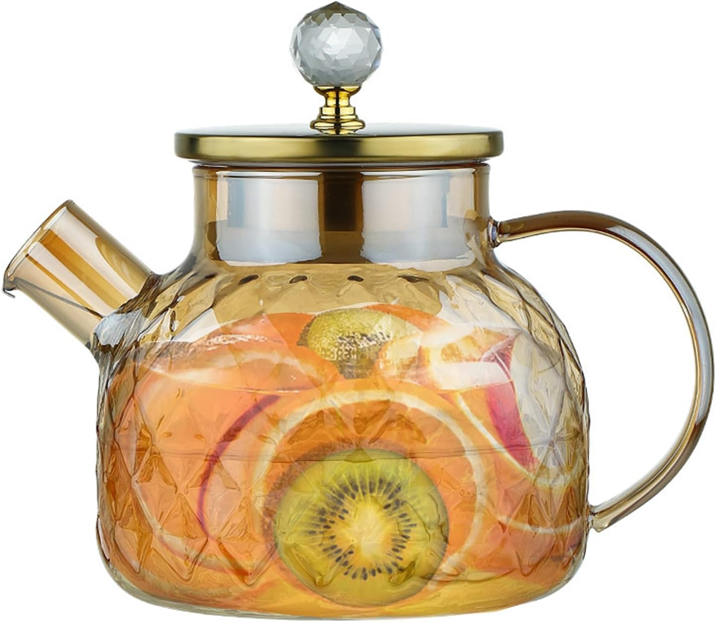 1000 ml/33 Oz Glass Teapot: Glass Tea pot with Removable Filter Spout for Easy Cleaning, High Borosilicate Glass Tea Warmer for Camping, Travle
