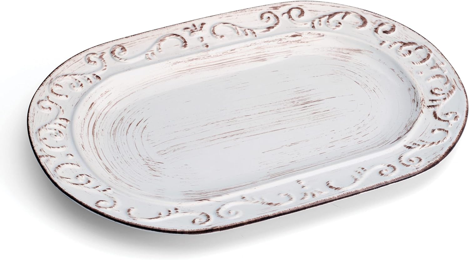 Trellis Serving Platter, 13.75 inch, White