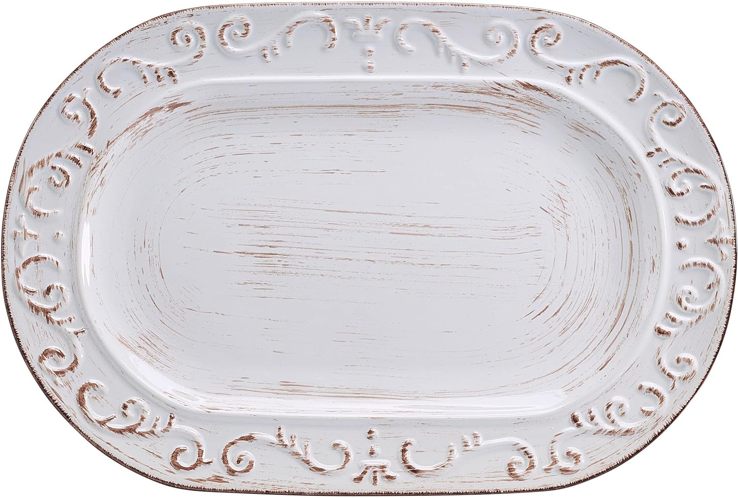 Trellis Serving Platter, 13.75 inch, White