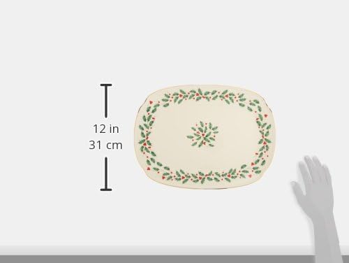 Serving Platter, 4.05 LB, Red & Green