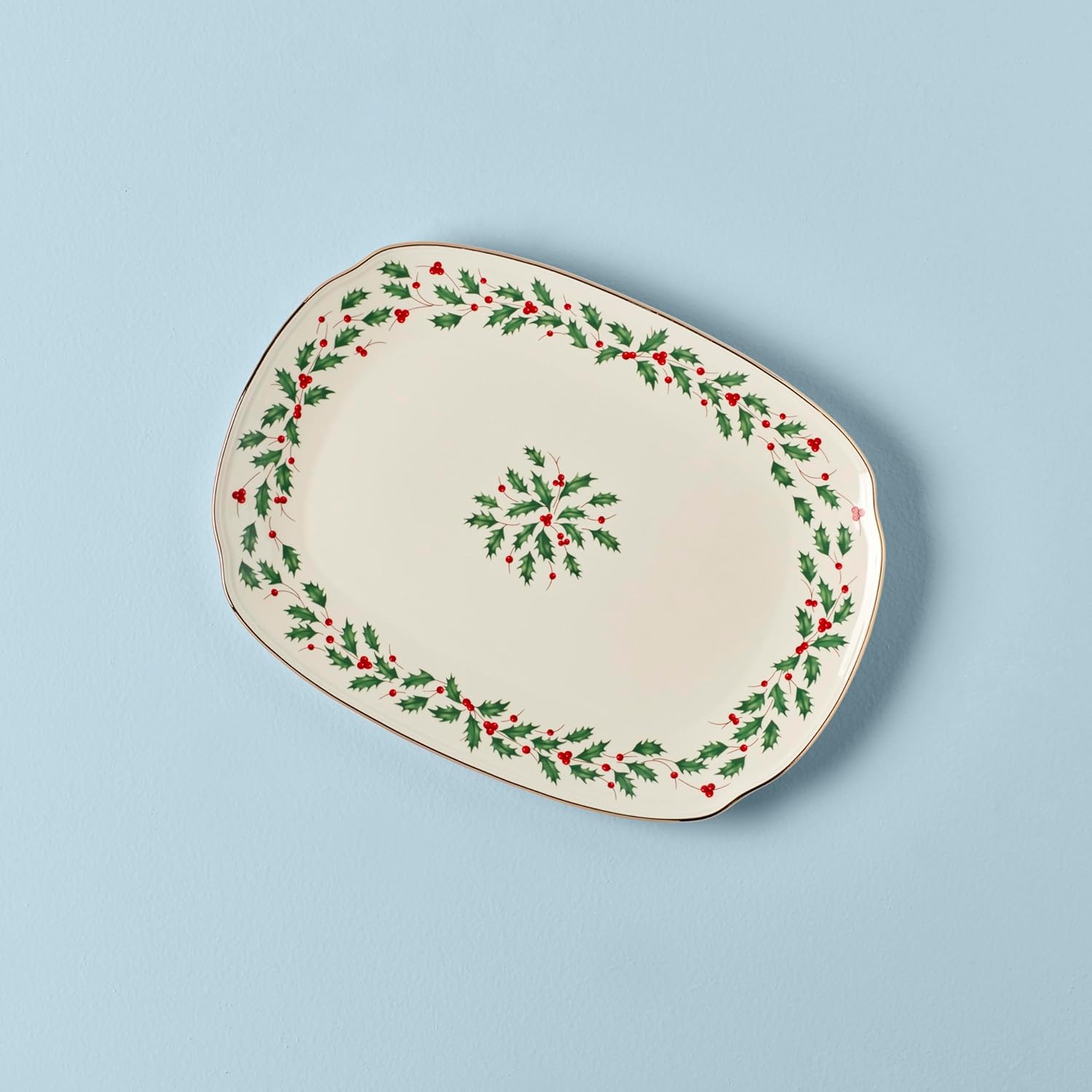 Serving Platter, 4.05 LB, Red & Green