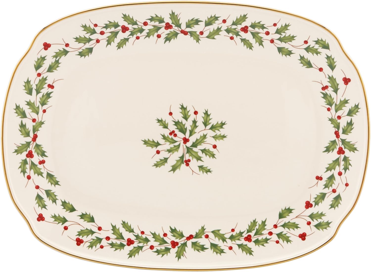 Serving Platter, 4.05 LB, Red & Green