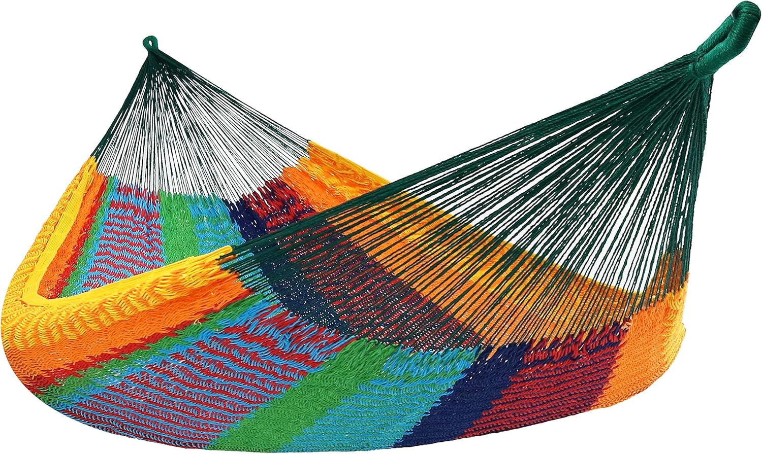 Handwoven XXL Thick Cord Mayan Family Hammock for Outside - 625-Pound Capacity - Multicolor