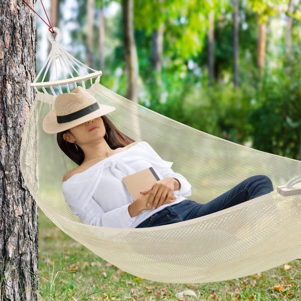 Camping Hammock,290 * 150cm(Max 550lb) Breathable Durable Portable Hammocks with Accessories, Perfect for Outdoor/Indoor Patio Backyard etc.