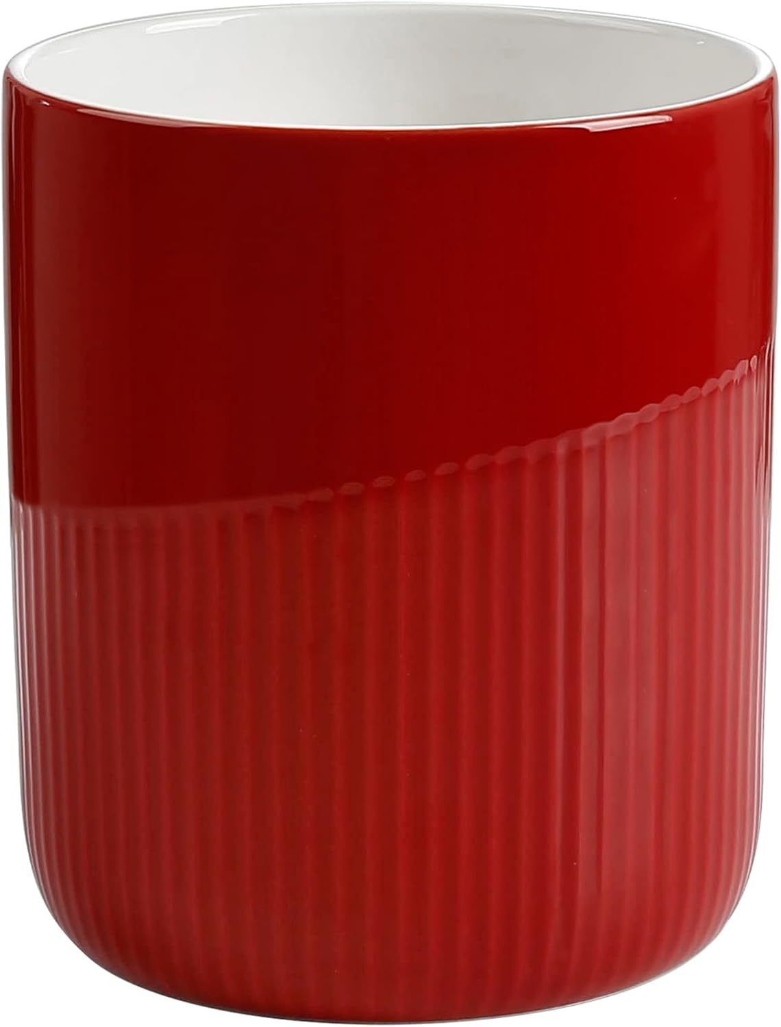  Ceramic Kitchen Utensil Holder, 7" Large Stable Utensil Crock, Cooking Utensil Organizer for Kitchen Counter, Kitchen Decor, kitchen spoon holder for countertop, Dishwasher Safe, Red