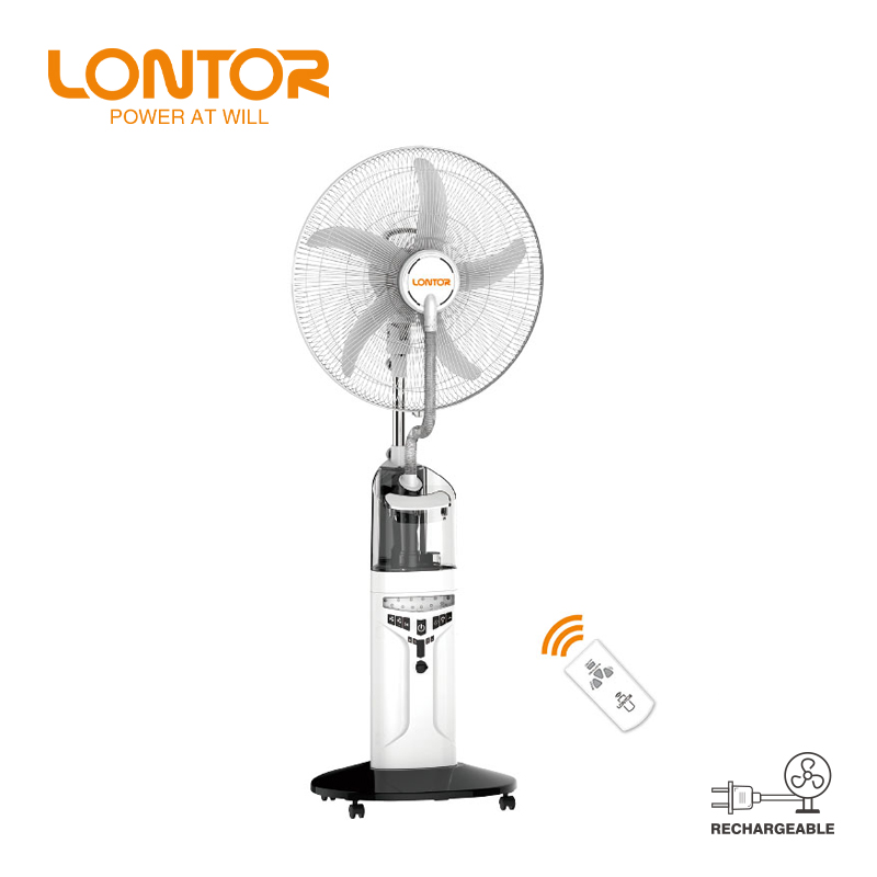 Lontor 16” Rechargeable Water Mist Standing Fan
