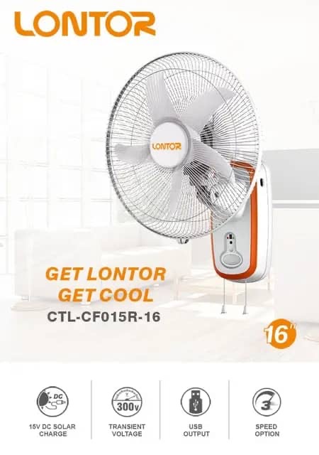 Lontor 16” Rechargeable Wall Fan