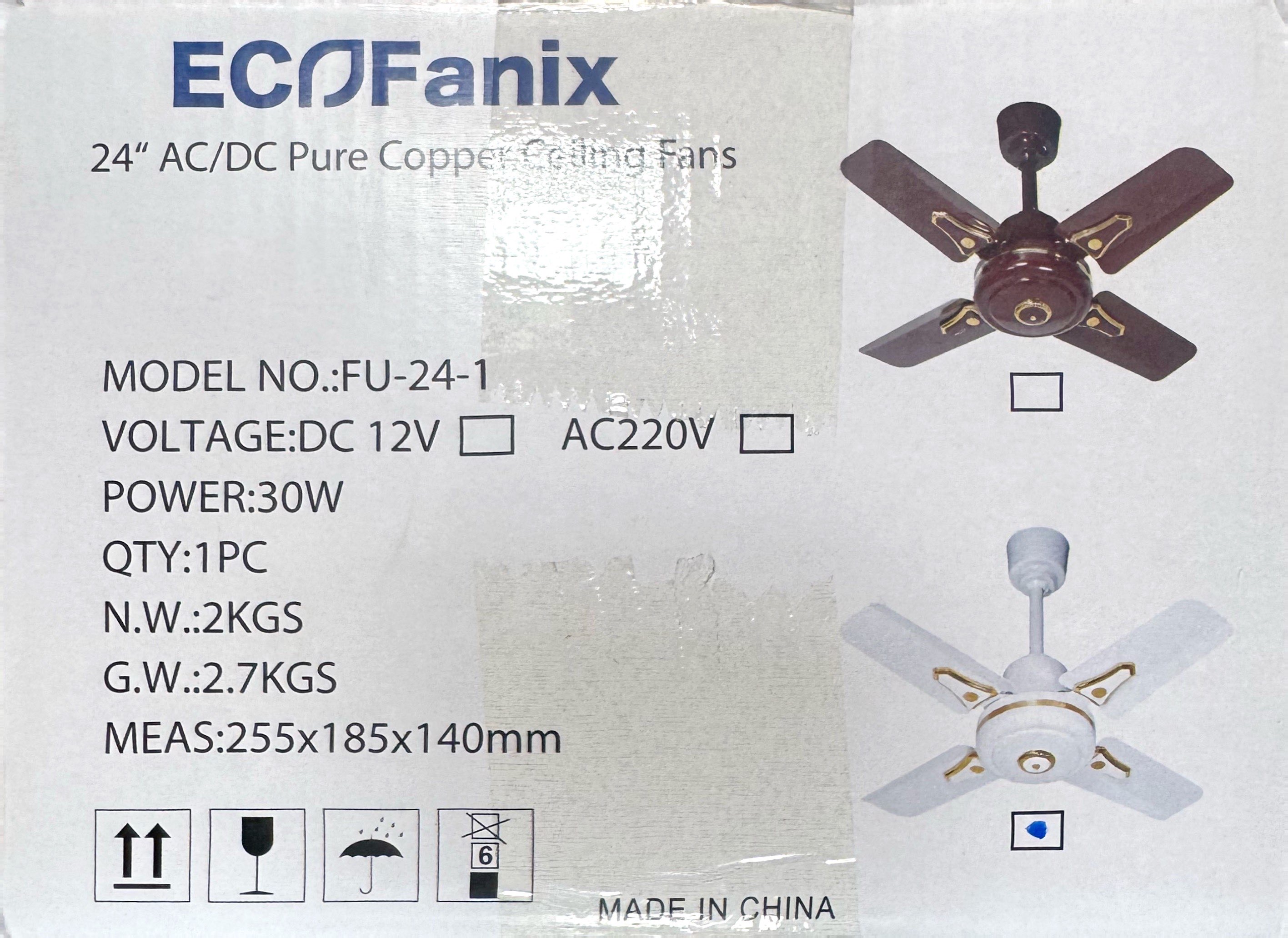 ECOFanix 24" AC/DC Pure Copper Ceiling Fans