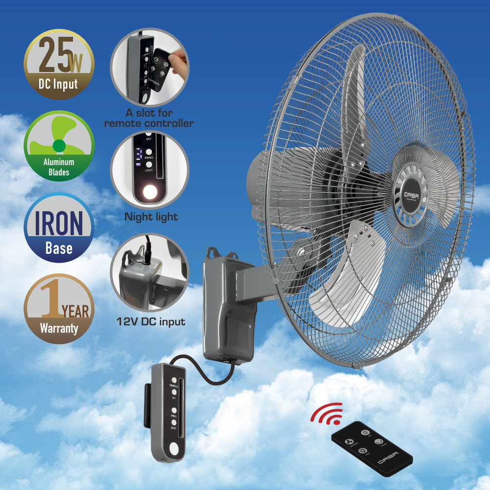 AC/DC Wall Fan with Remote Control