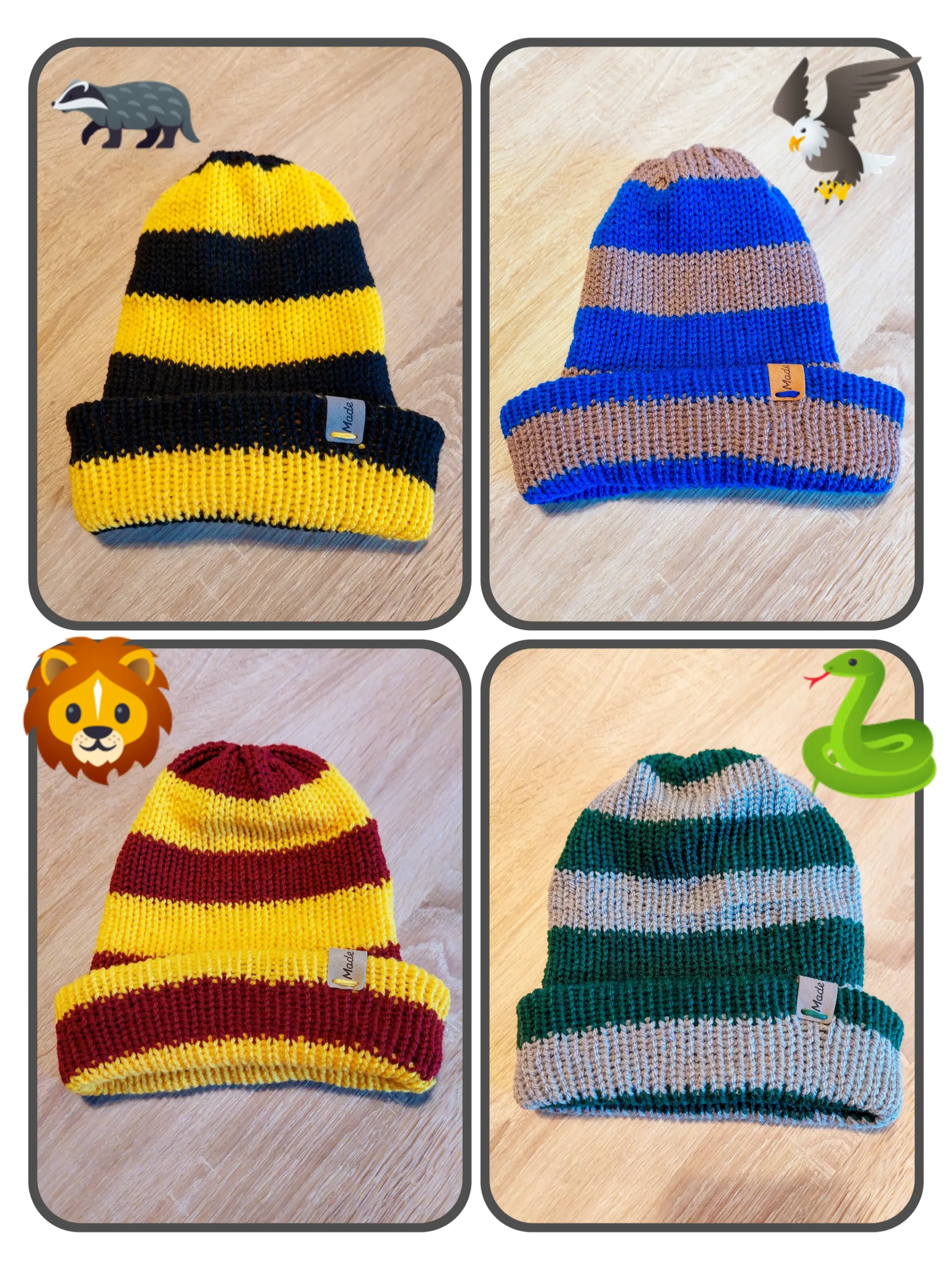 Bonnets des quatre maisons