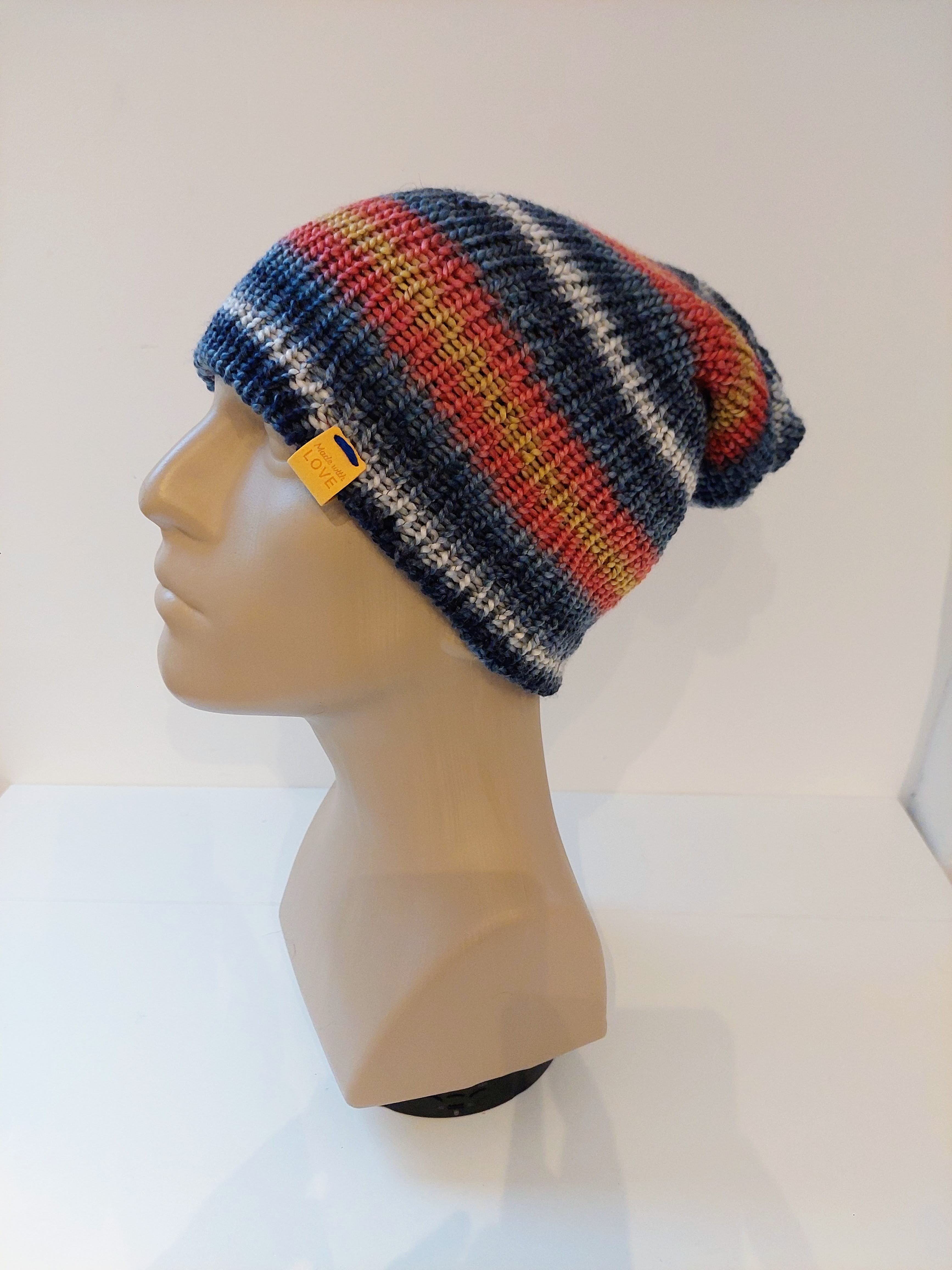 Bonnet en laine multicolore - Lever de soleil