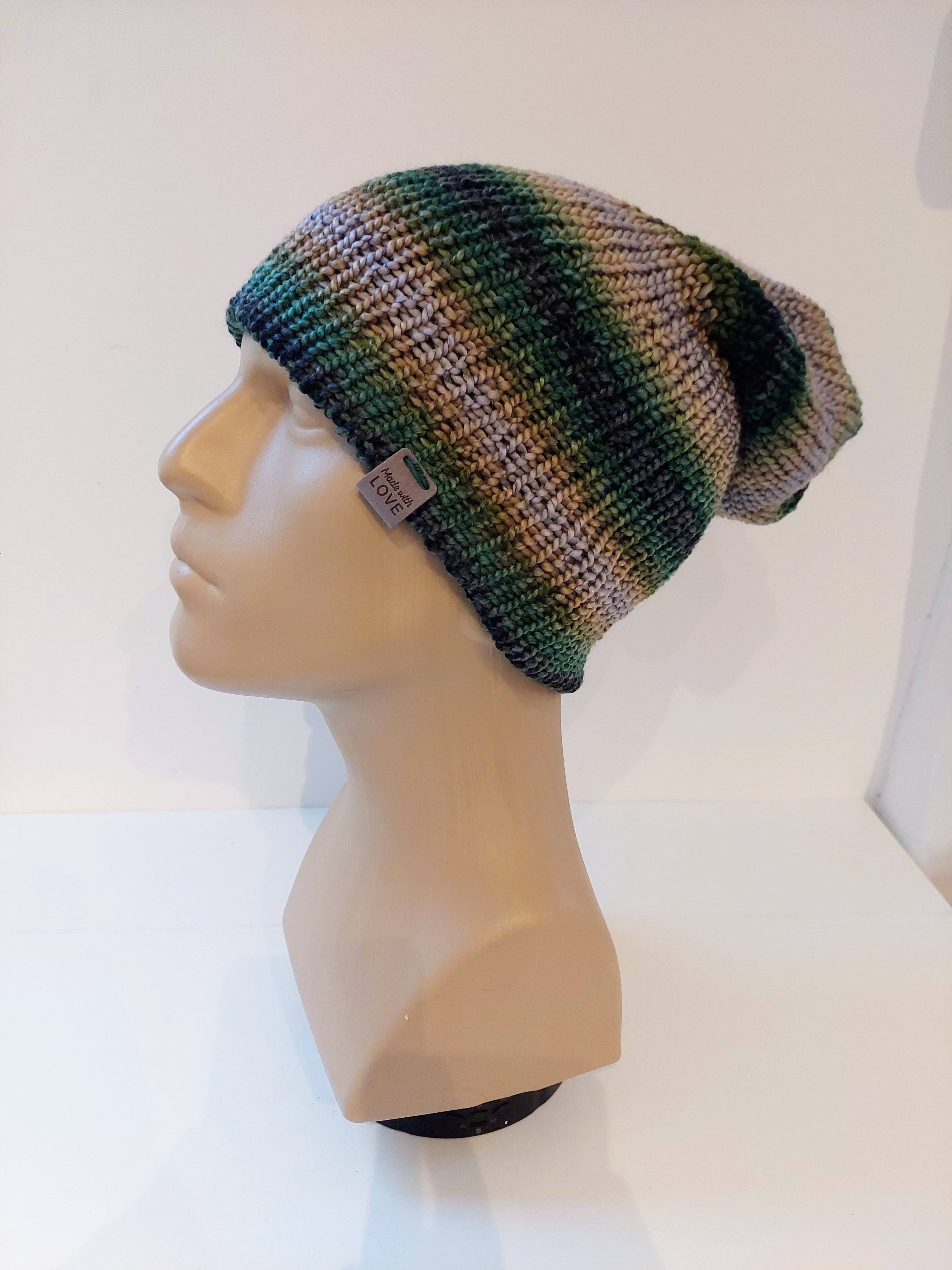 Bonnet en laine multicolore - Forêt