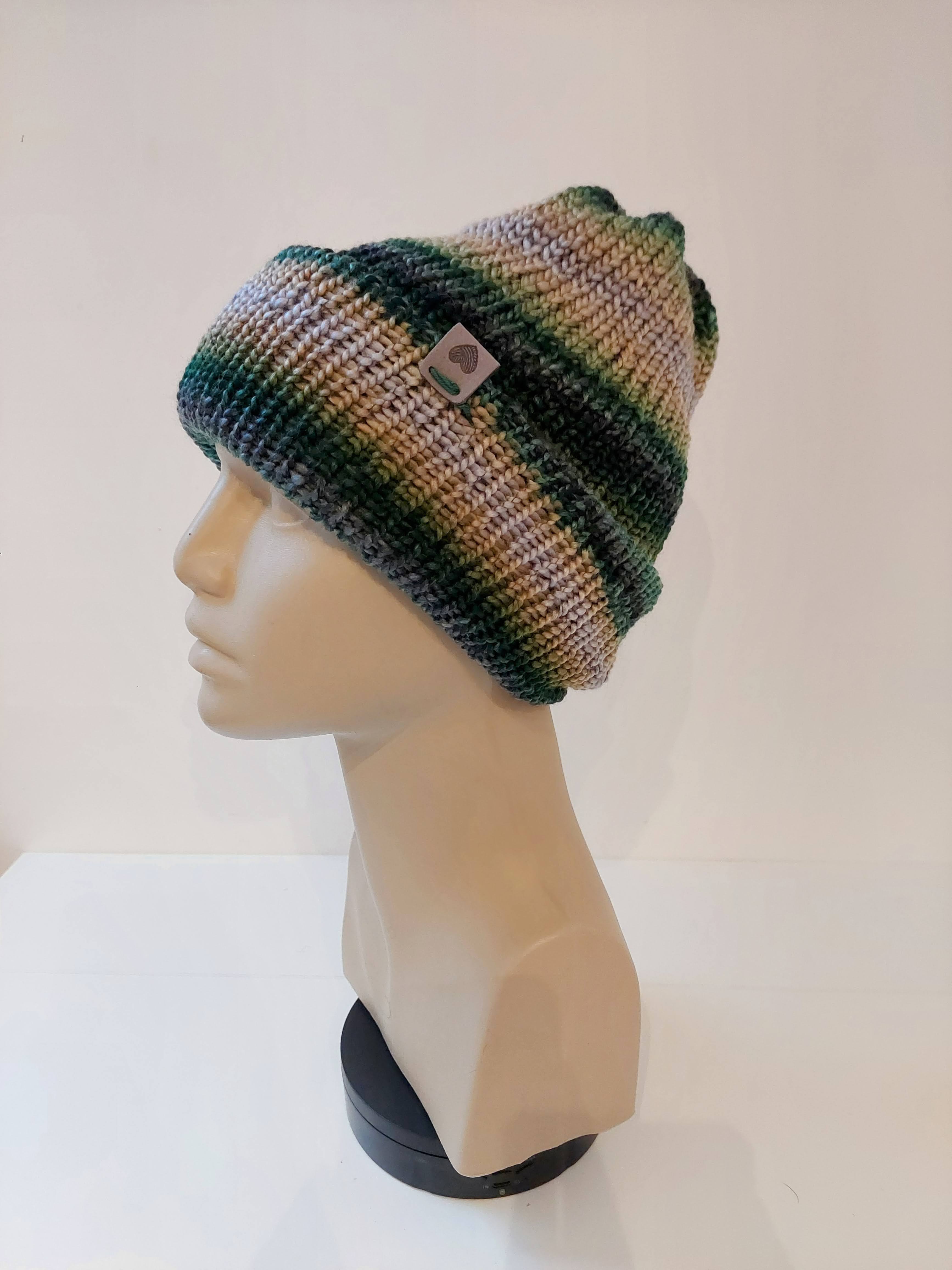 Bonnet en laine multicolore - Forêt