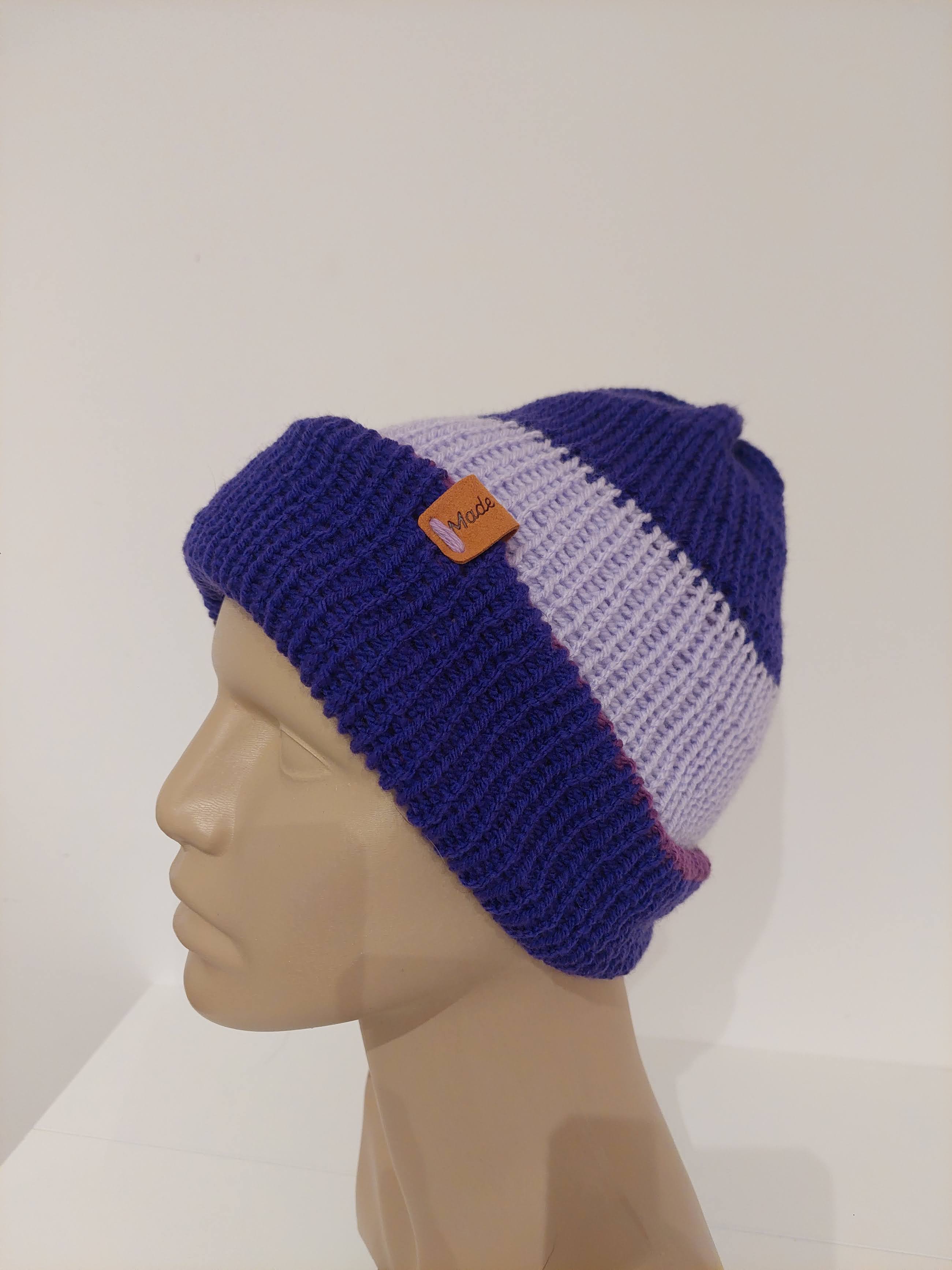 Bonnet réversible Aubergine/Parme/Violine
