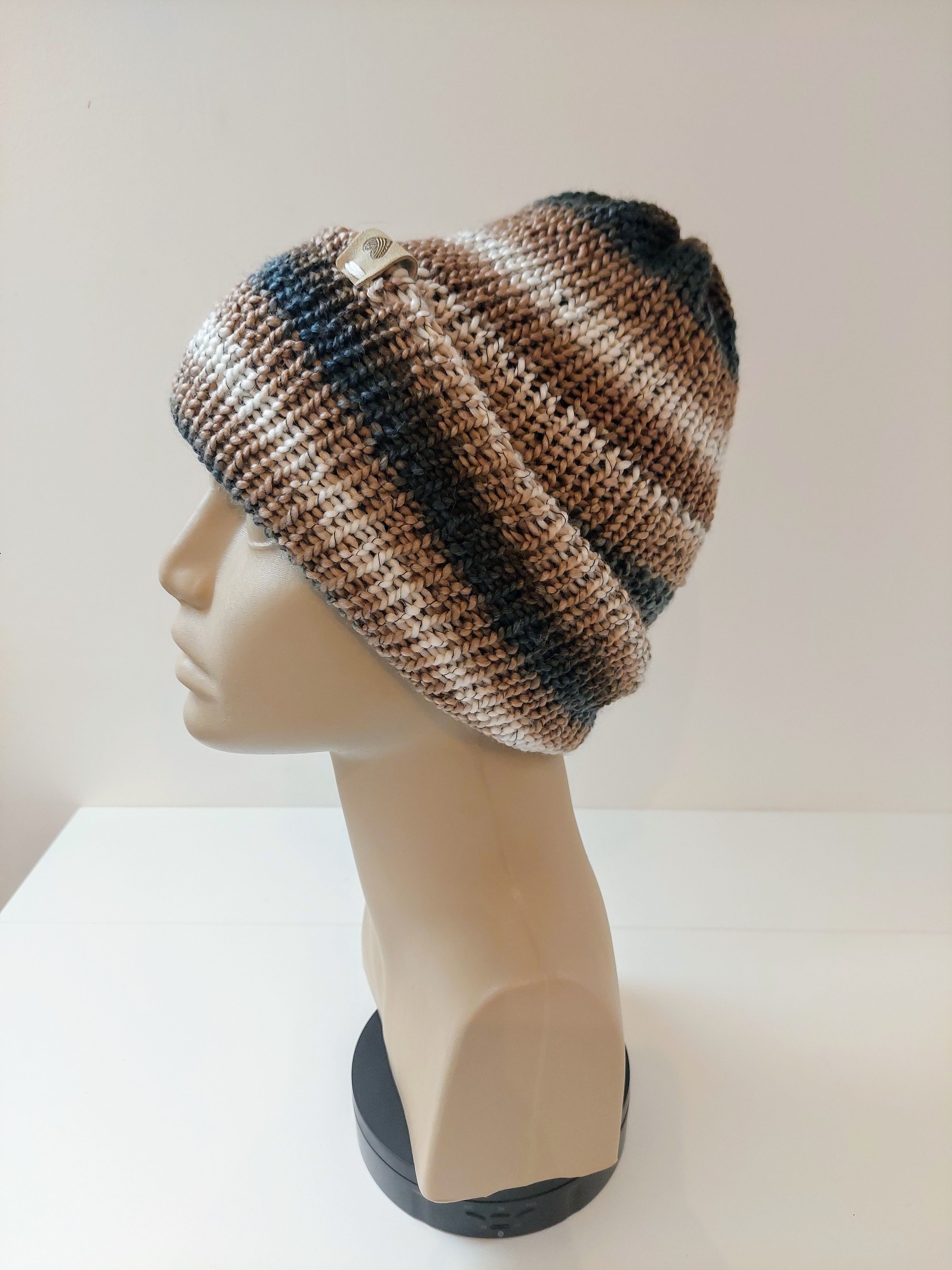 Bonnet en laine multicolore - Café au lait