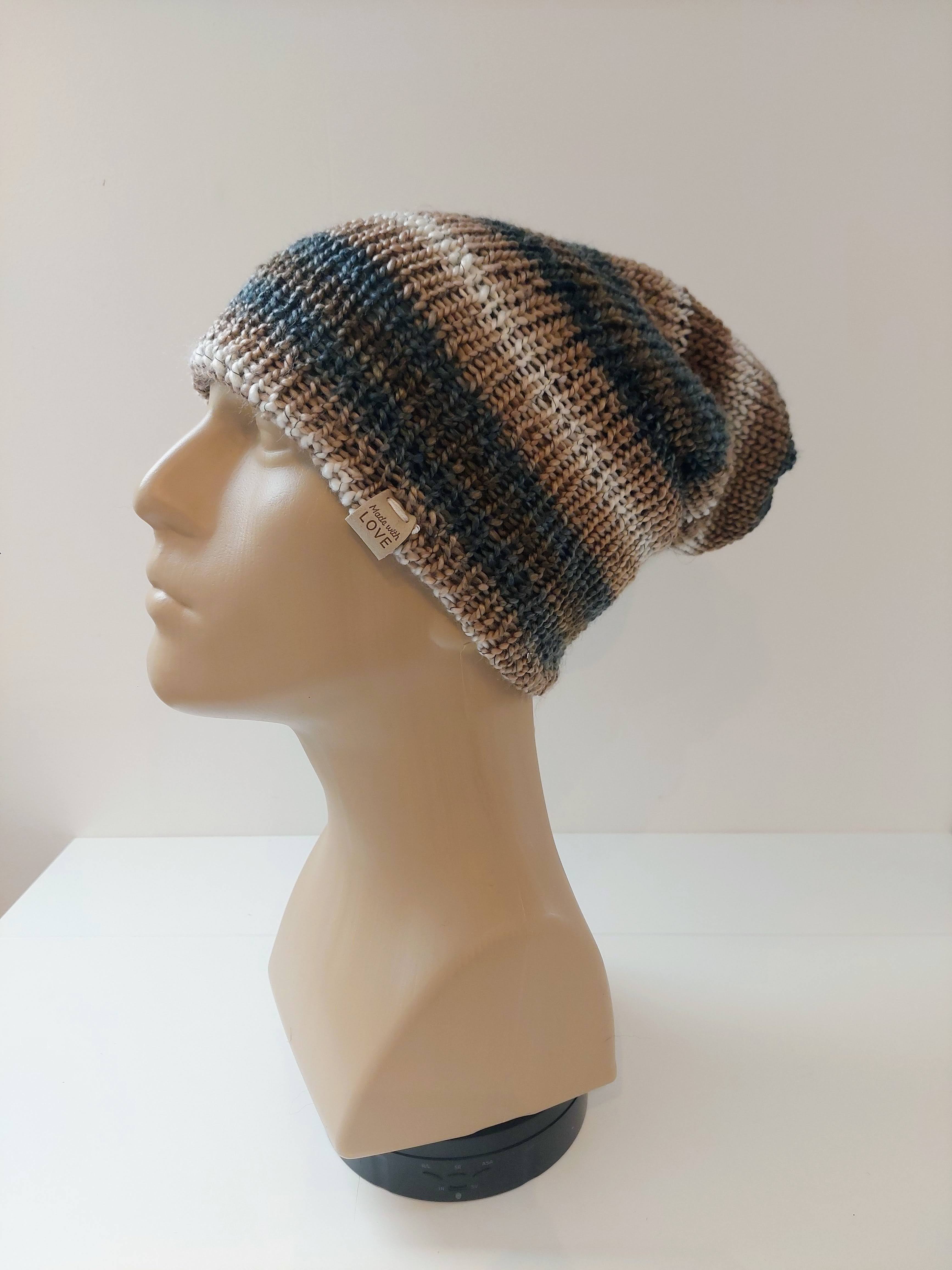 Bonnet en laine multicolore - Café au lait
