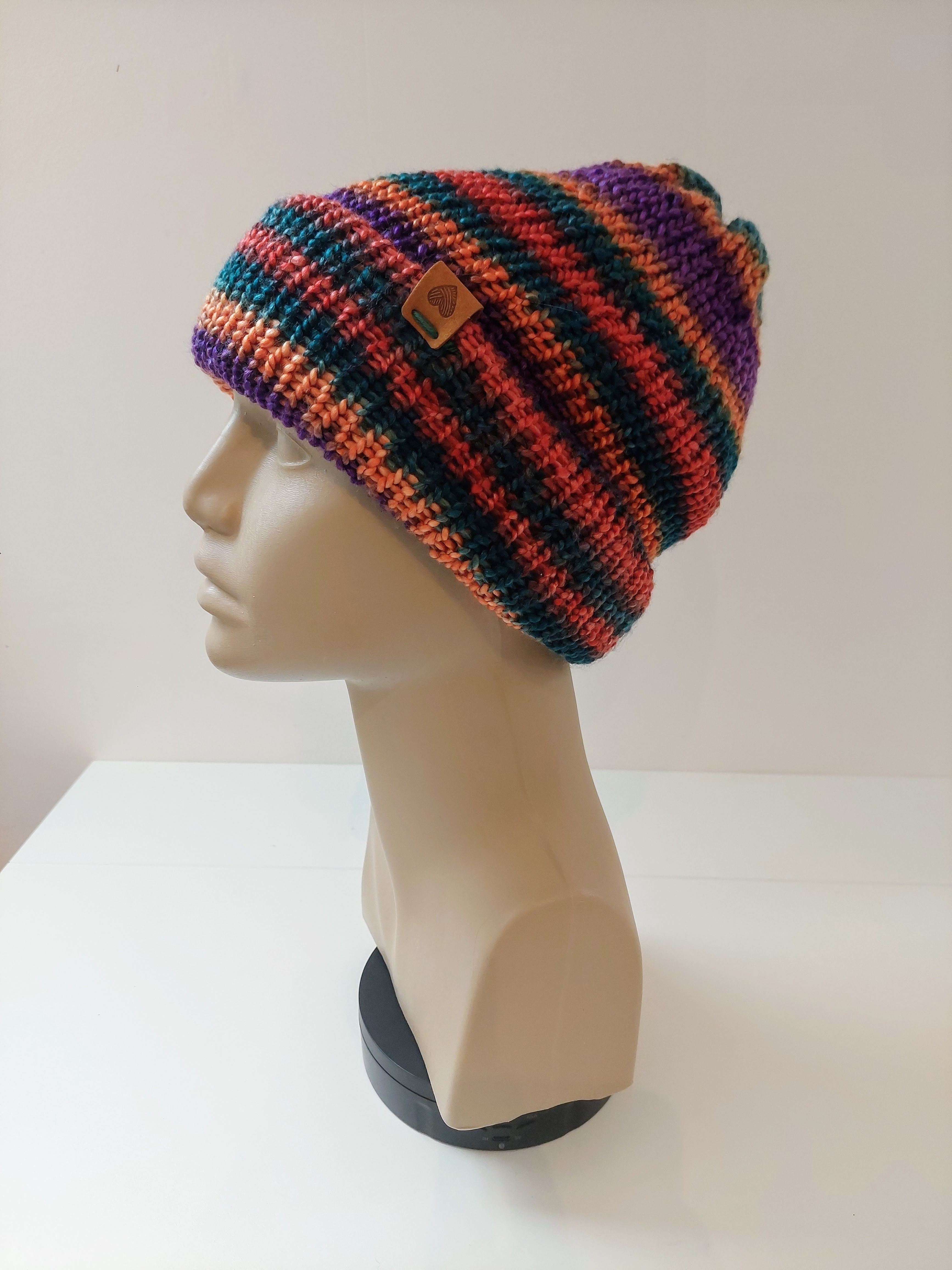 Bonnet en laine multicolore - Automne
