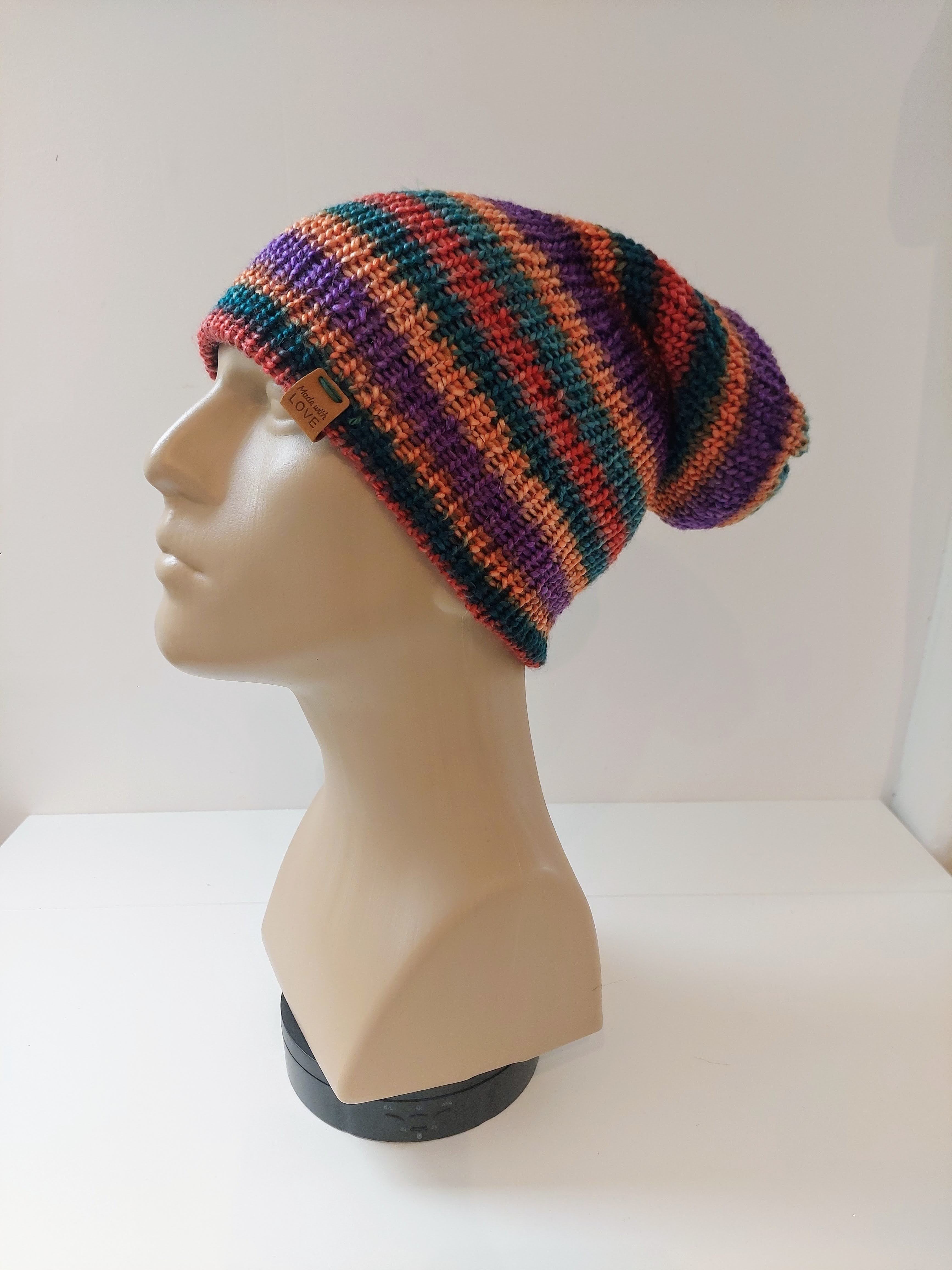 Bonnet en laine multicolore - Automne