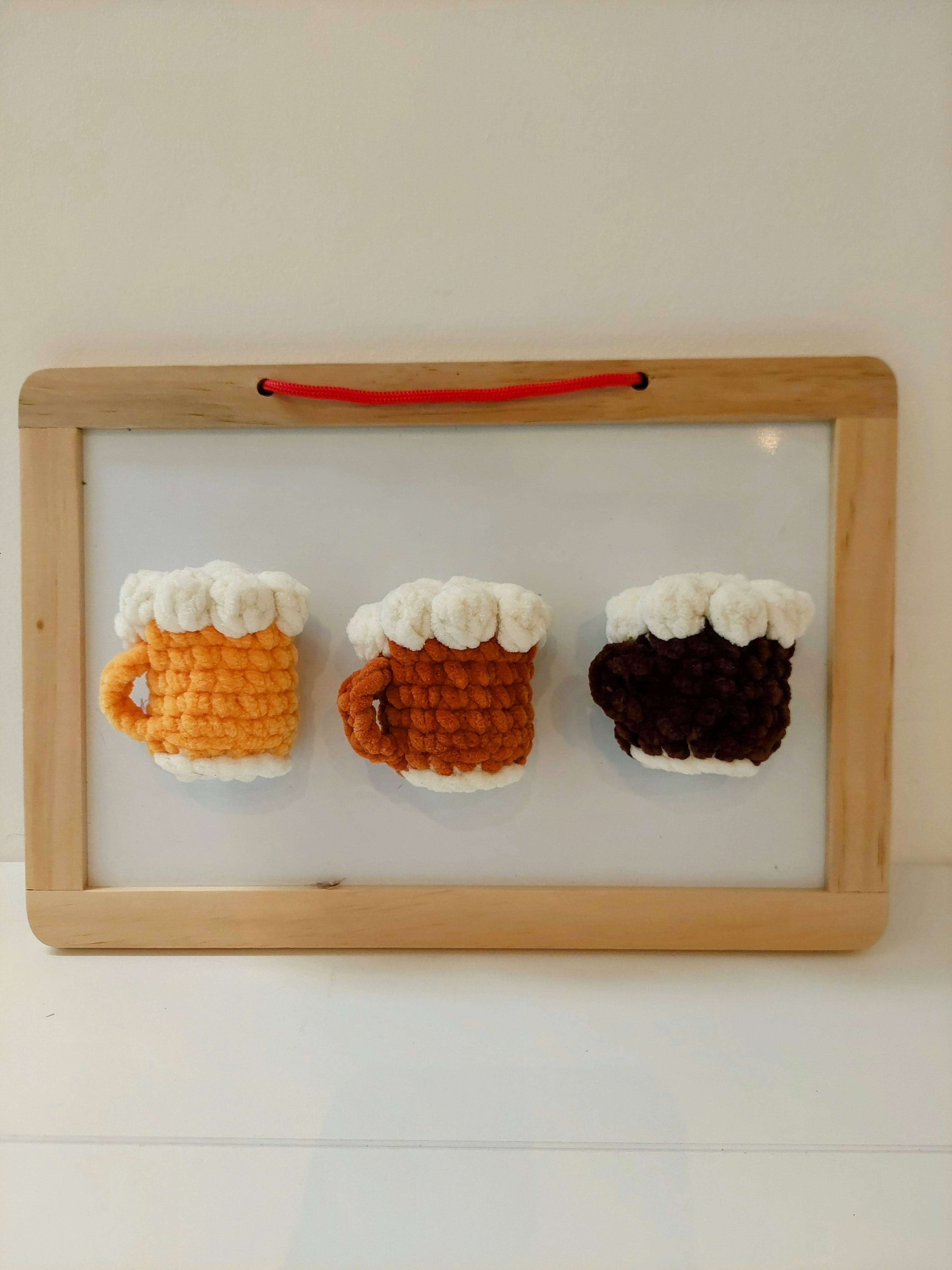 Magnets bières en crochet